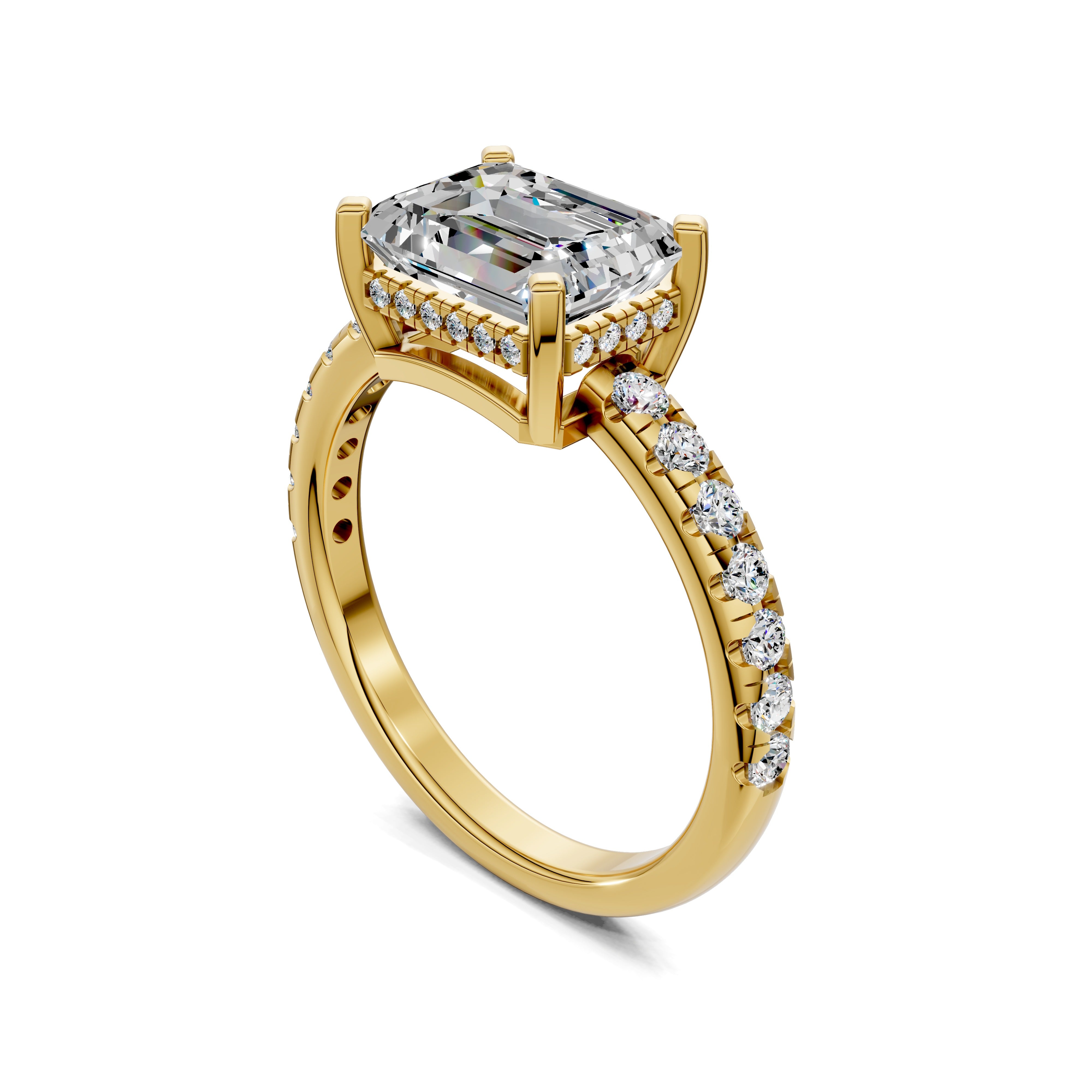 The Cassia Emerald Pavé Ring