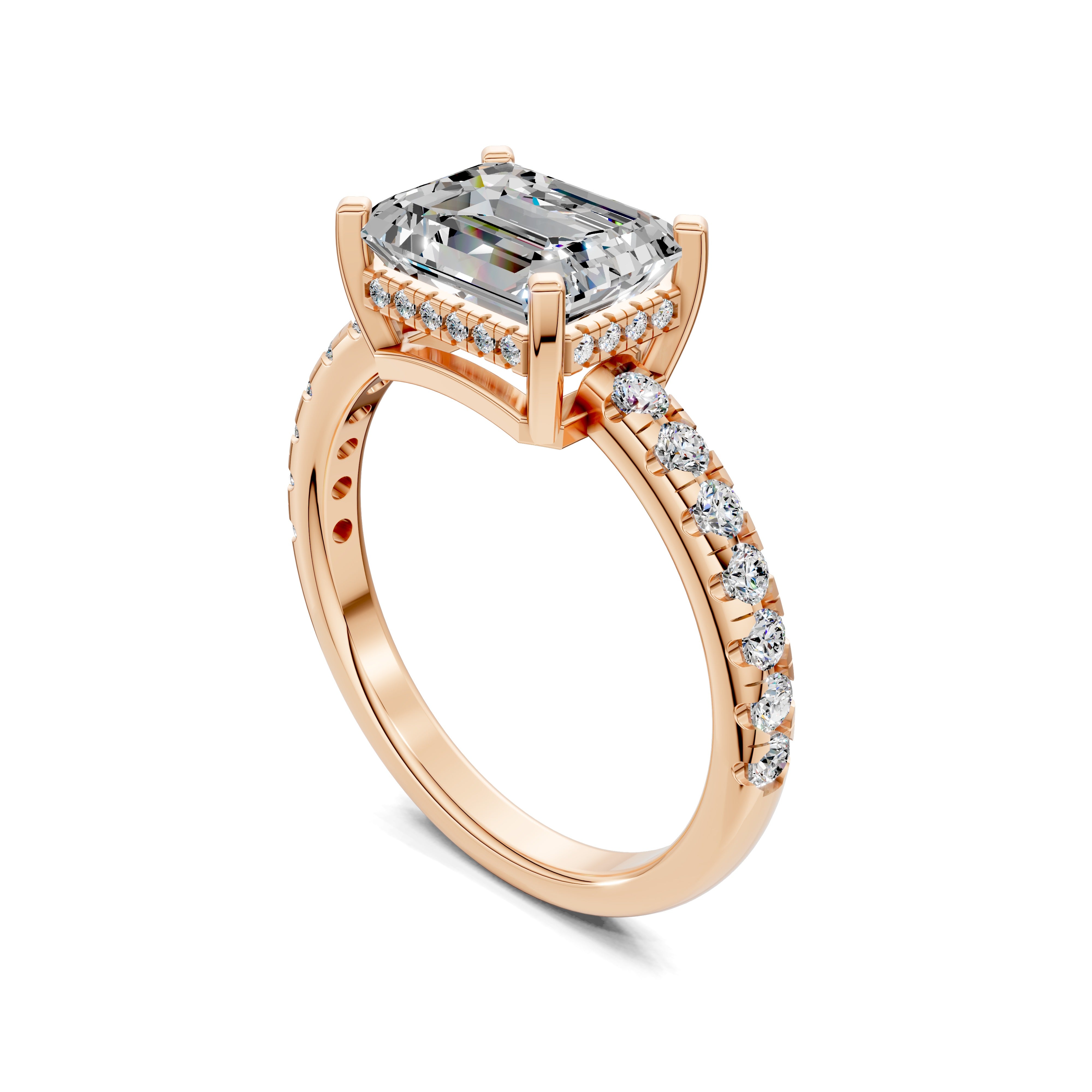 The Cassia Emerald Pavé Ring