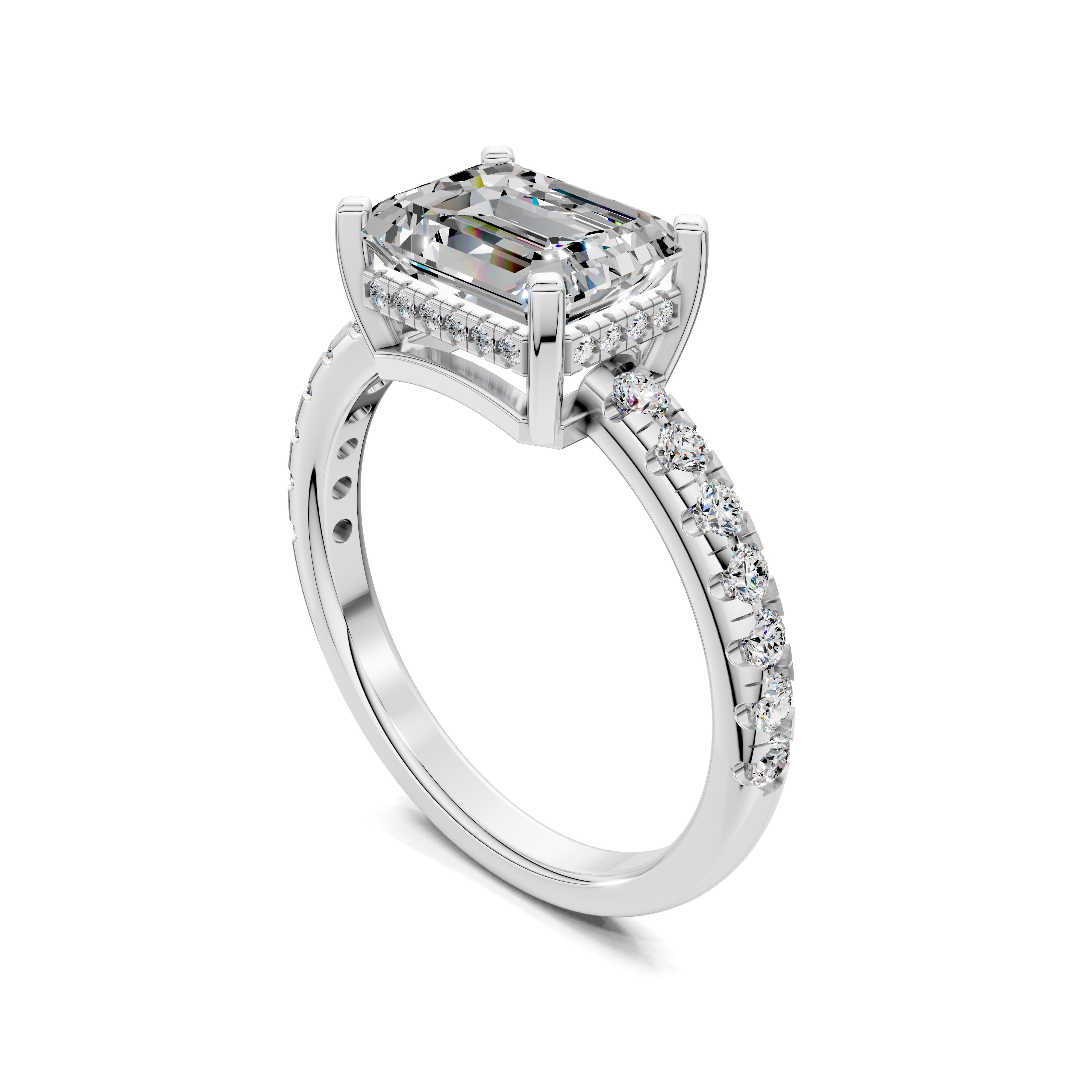 The Cassia Emerald Pavé Ring