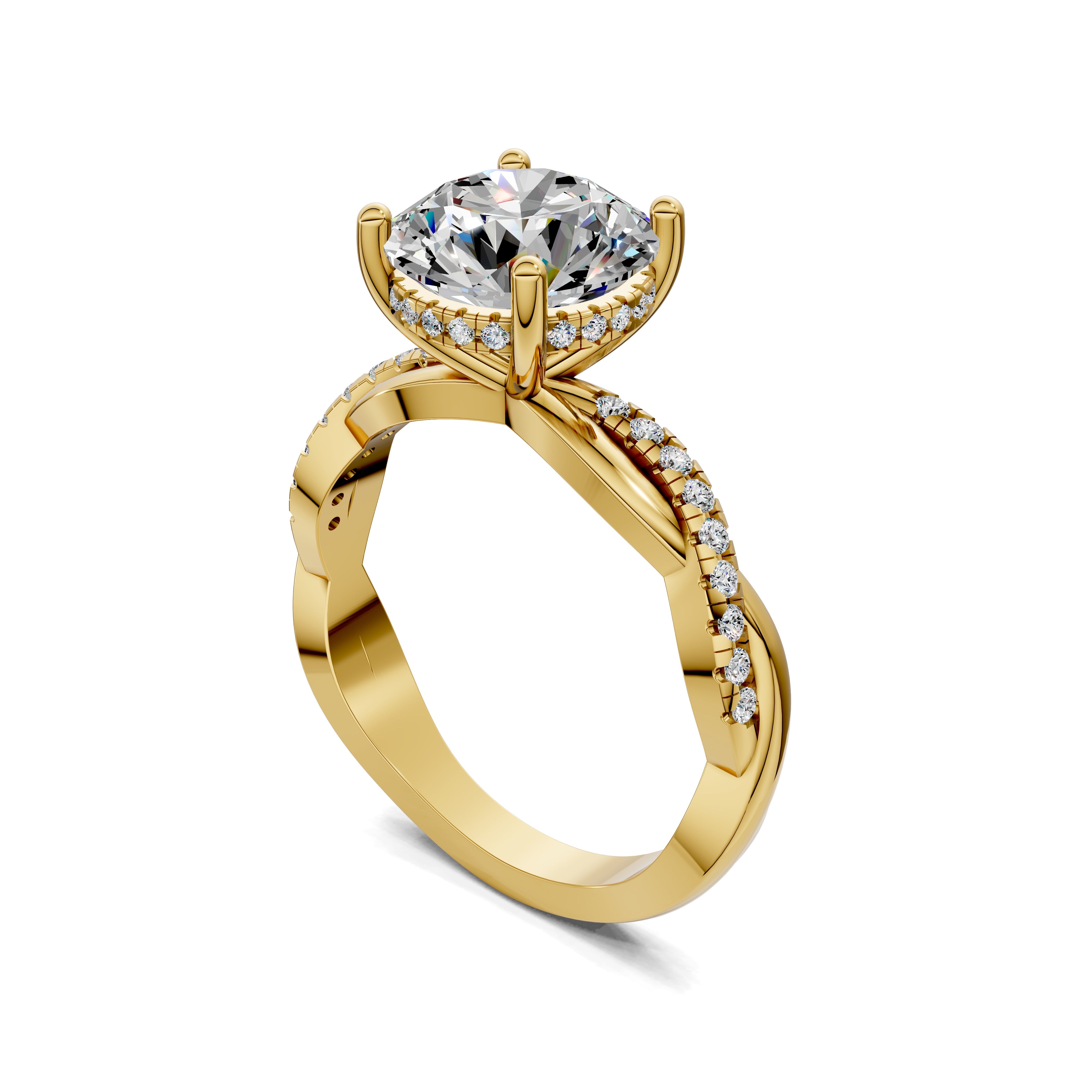 The Celeste Pave Rope Diamond Ring