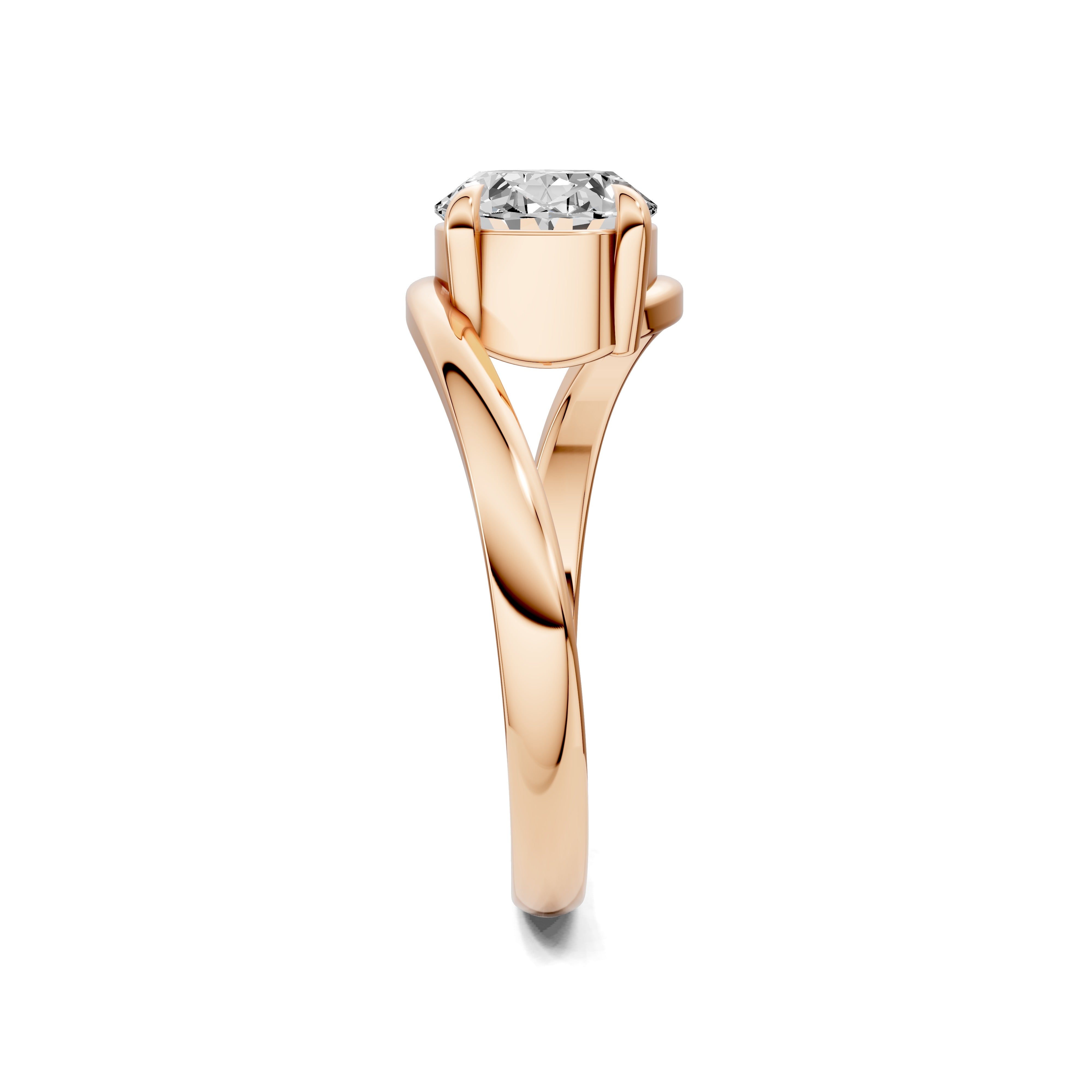 The Nova Sol Oval Diamond Bypass Ring