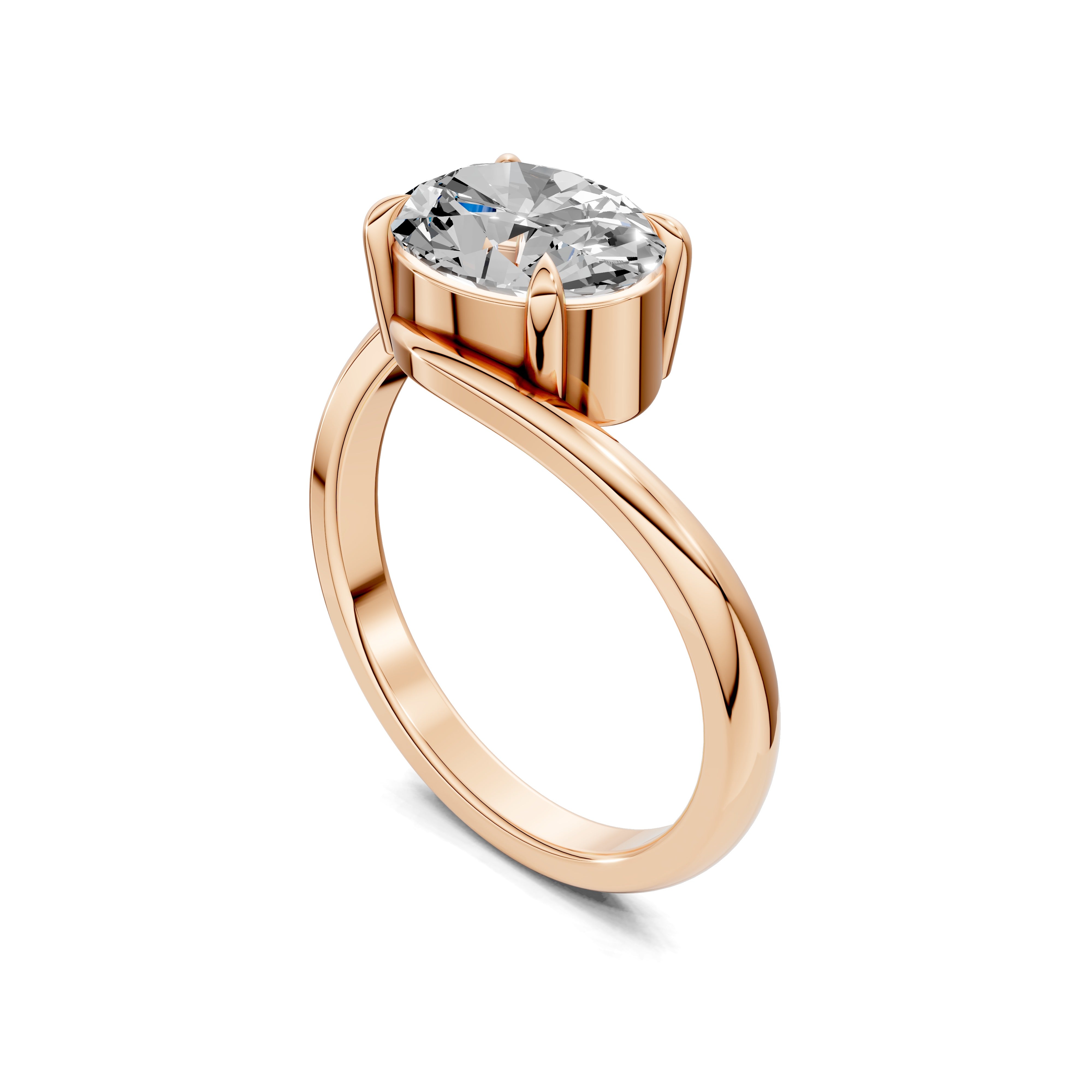 The Nova Sol Oval Diamond Bypass Ring