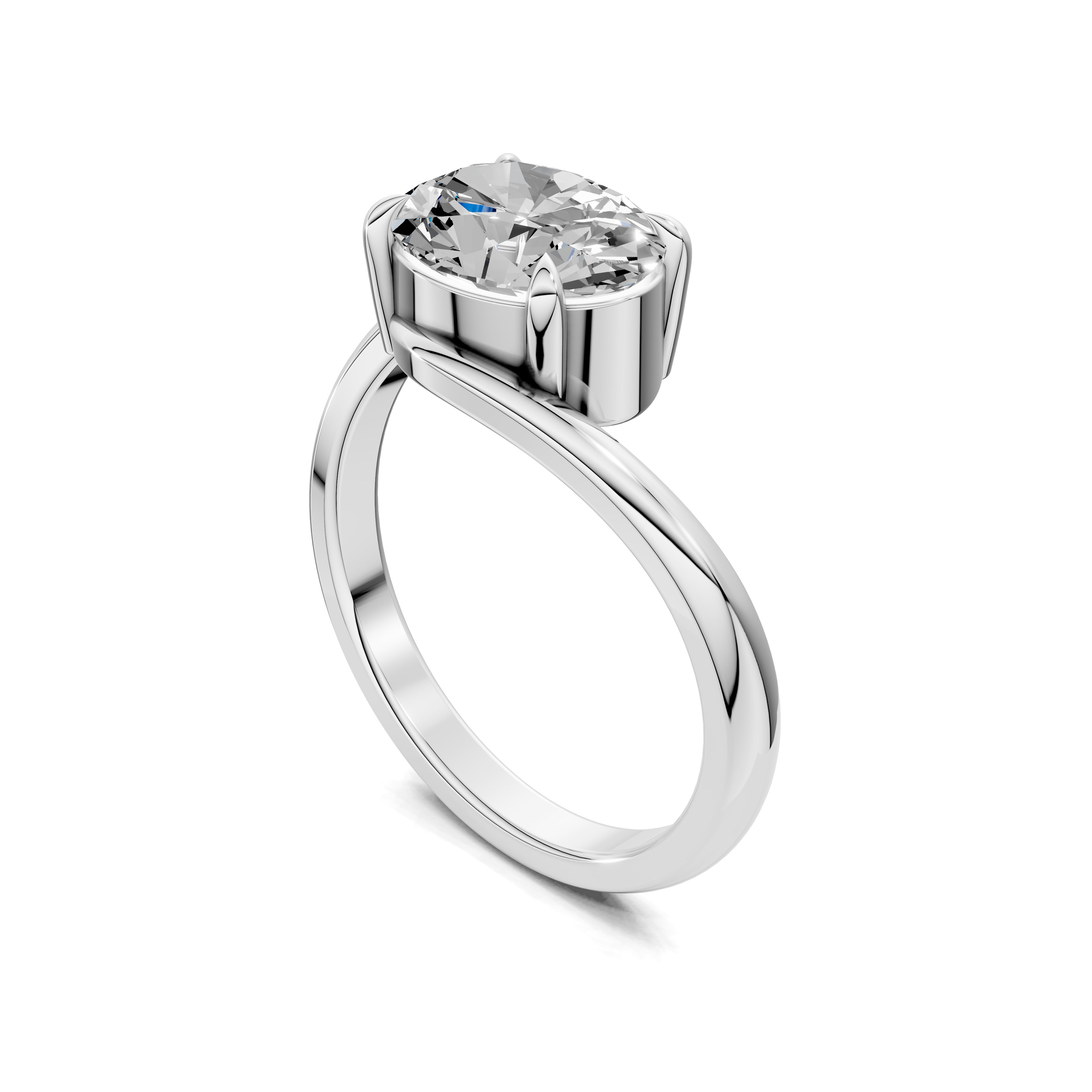 The Nova Sol Oval Diamond Bypass Ring