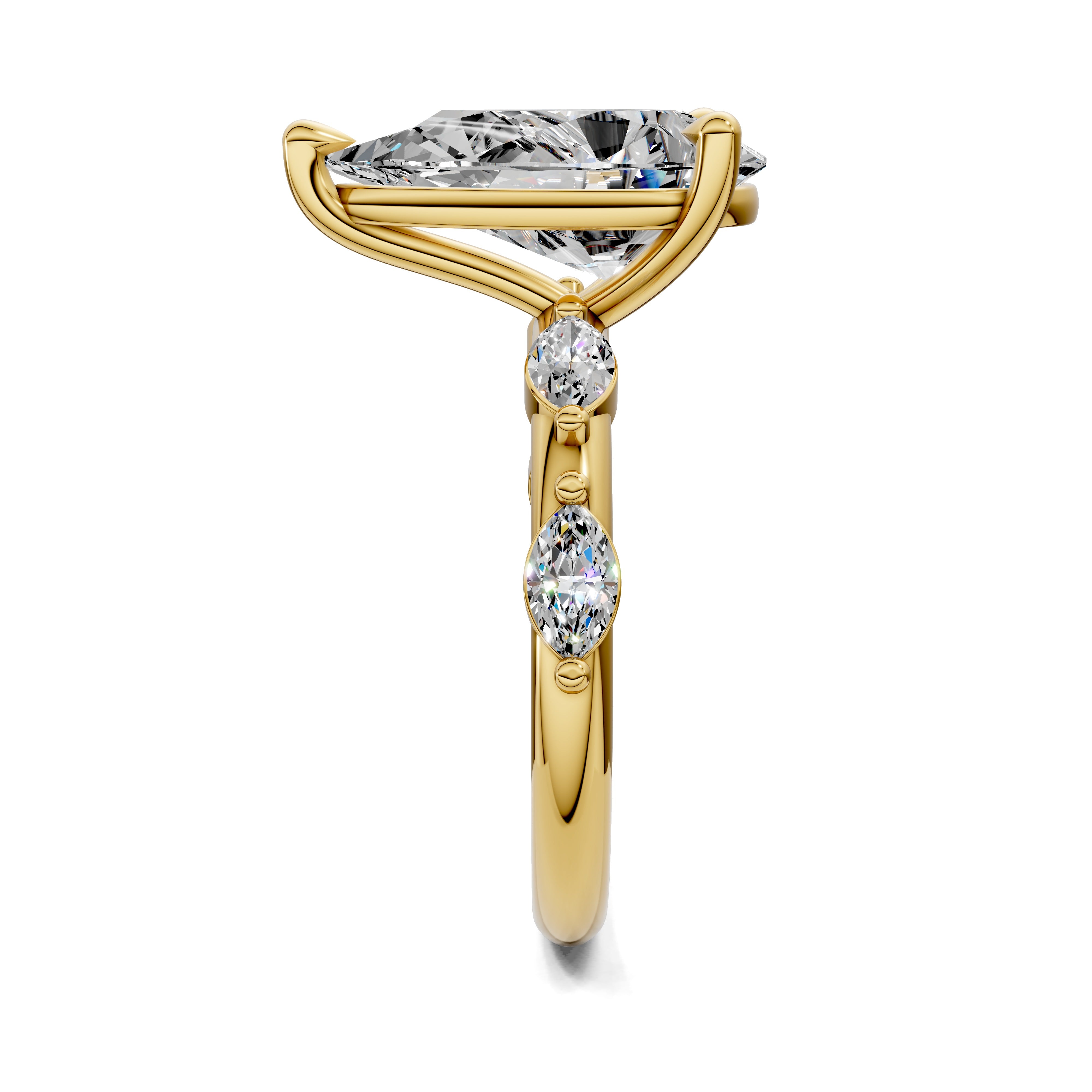 Isadora Pear Sculpted Crescent Ring