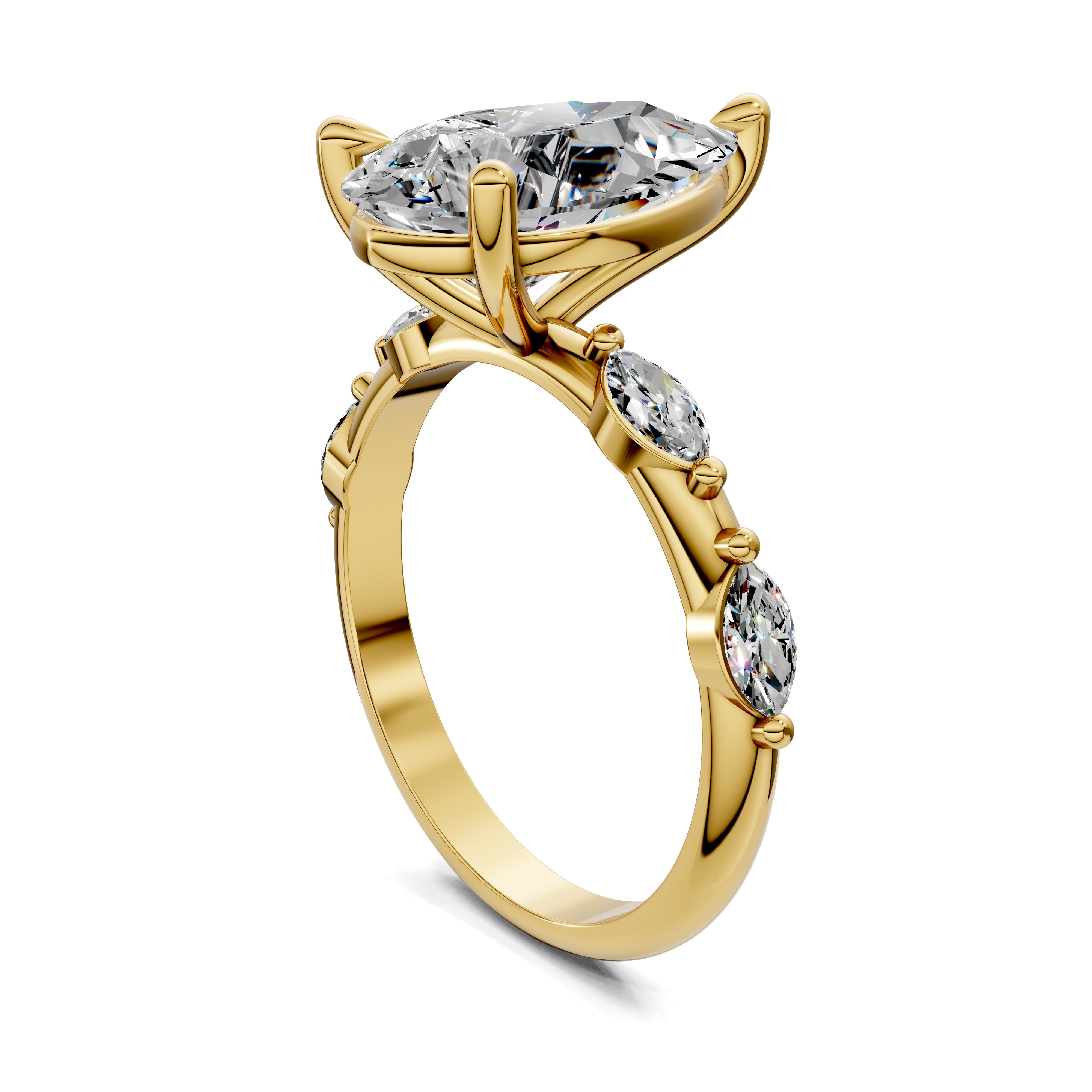 Isadora Pear Sculpted Crescent Ring