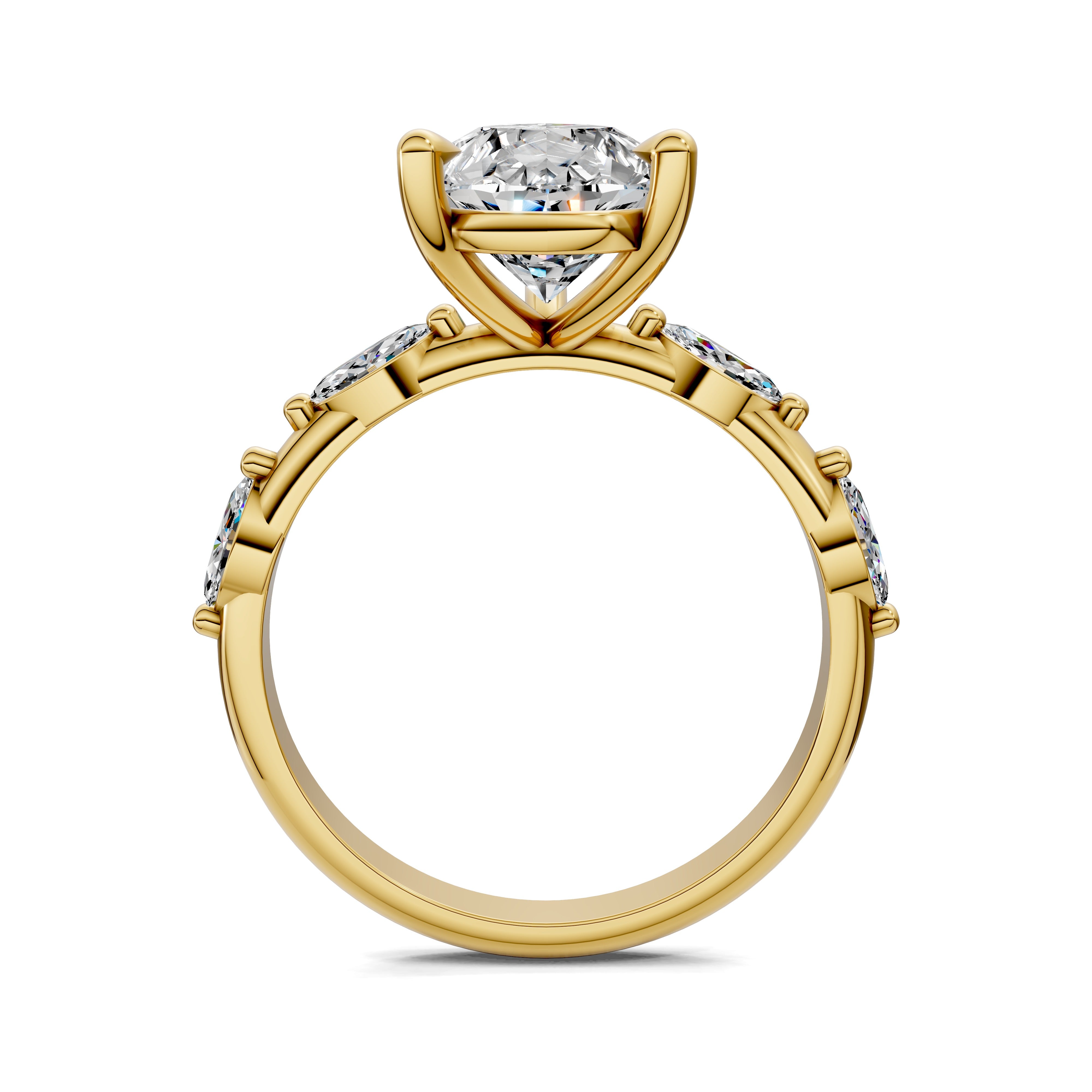 Isadora Pear Sculpted Crescent Ring