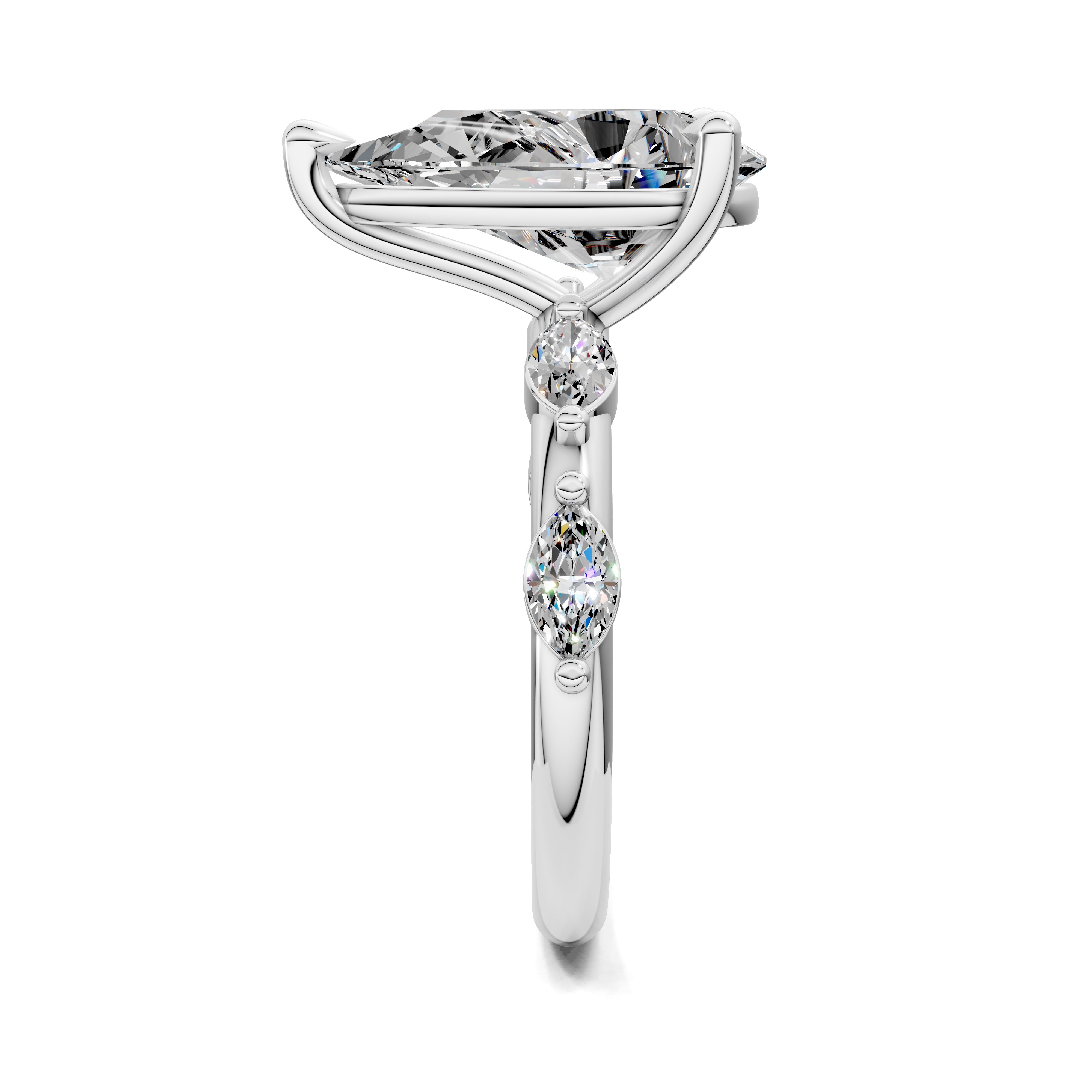 Isadora Pear Sculpted Crescent Ring