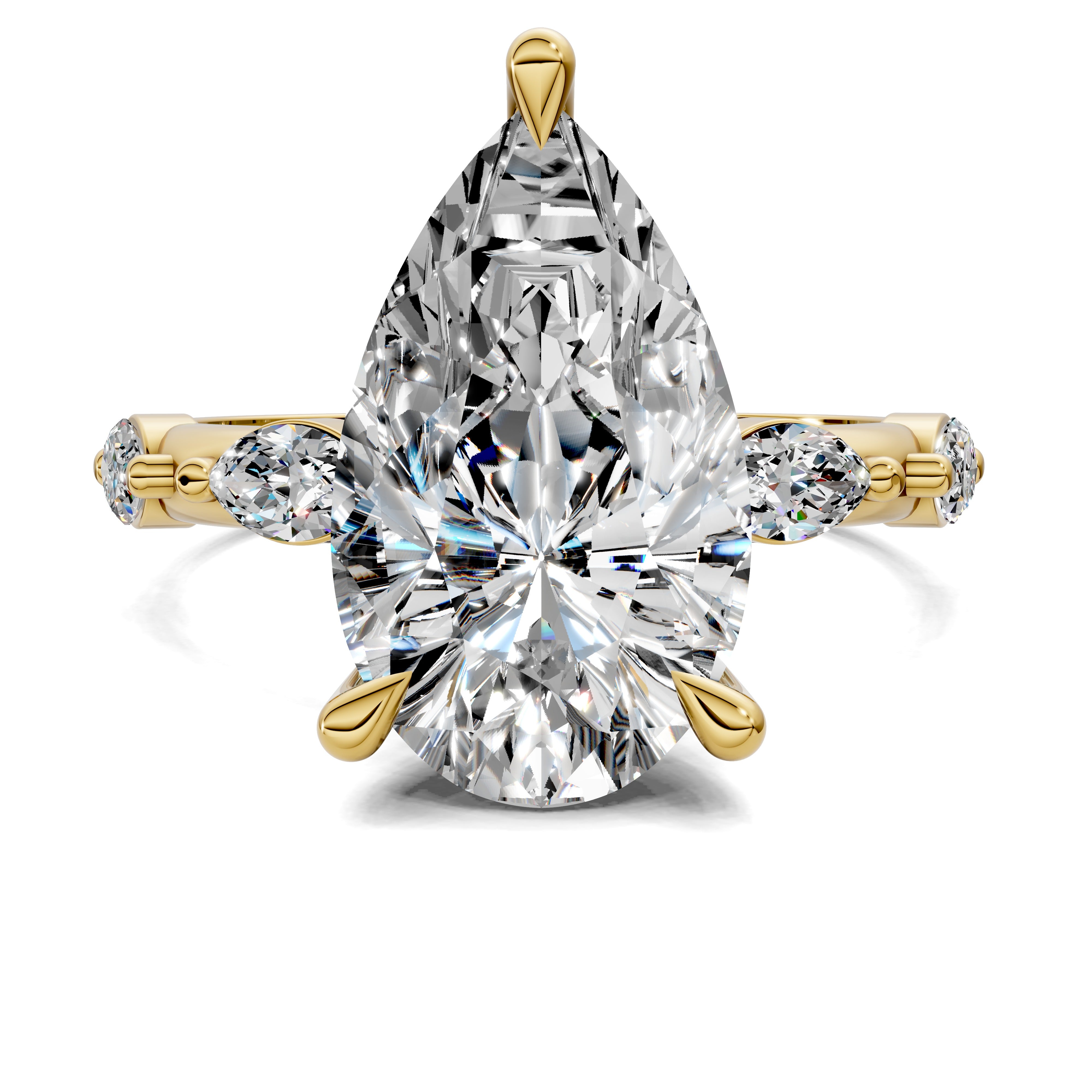 Isadora Pear Sculpted Crescent Ring