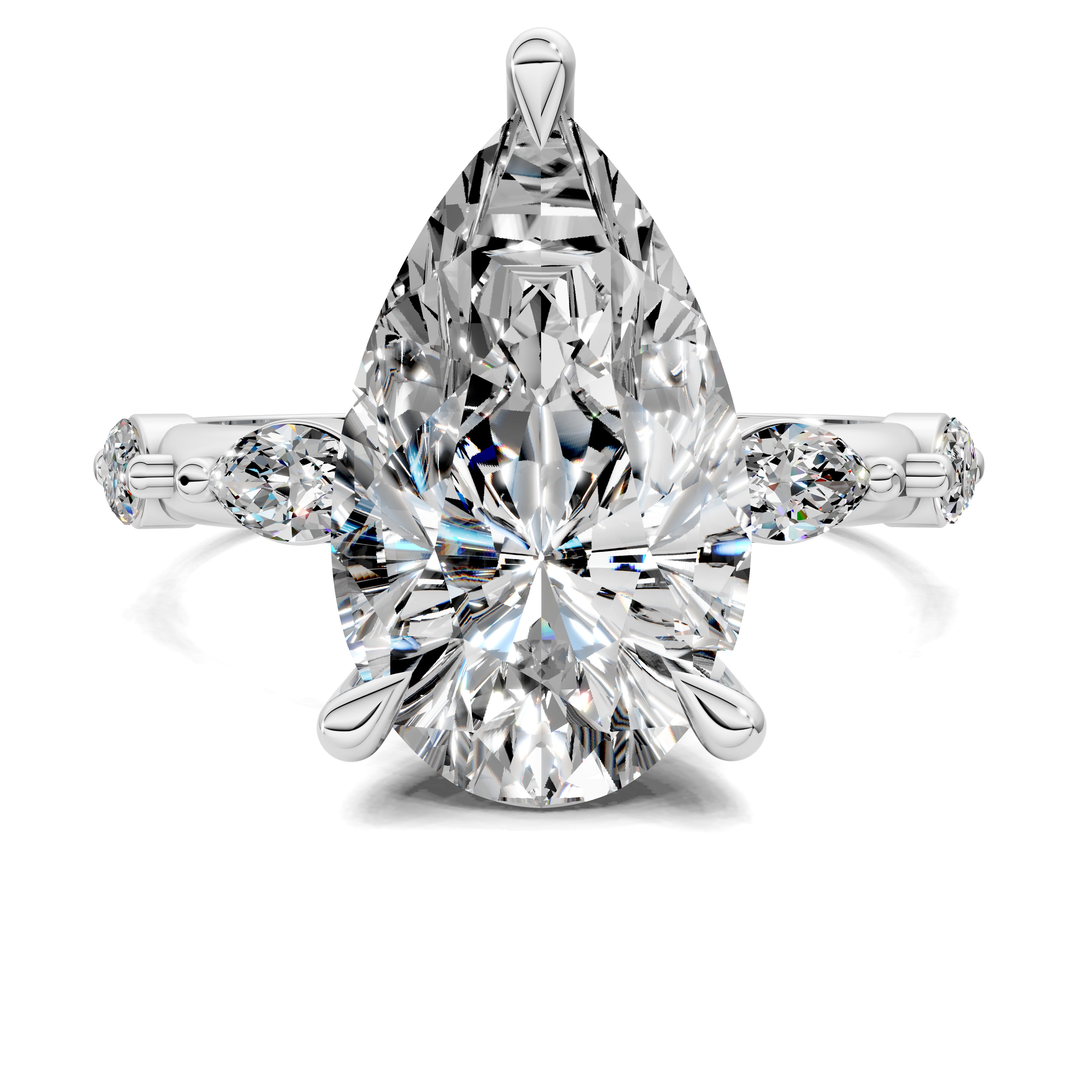 Isadora Pear Sculpted Crescent Ring