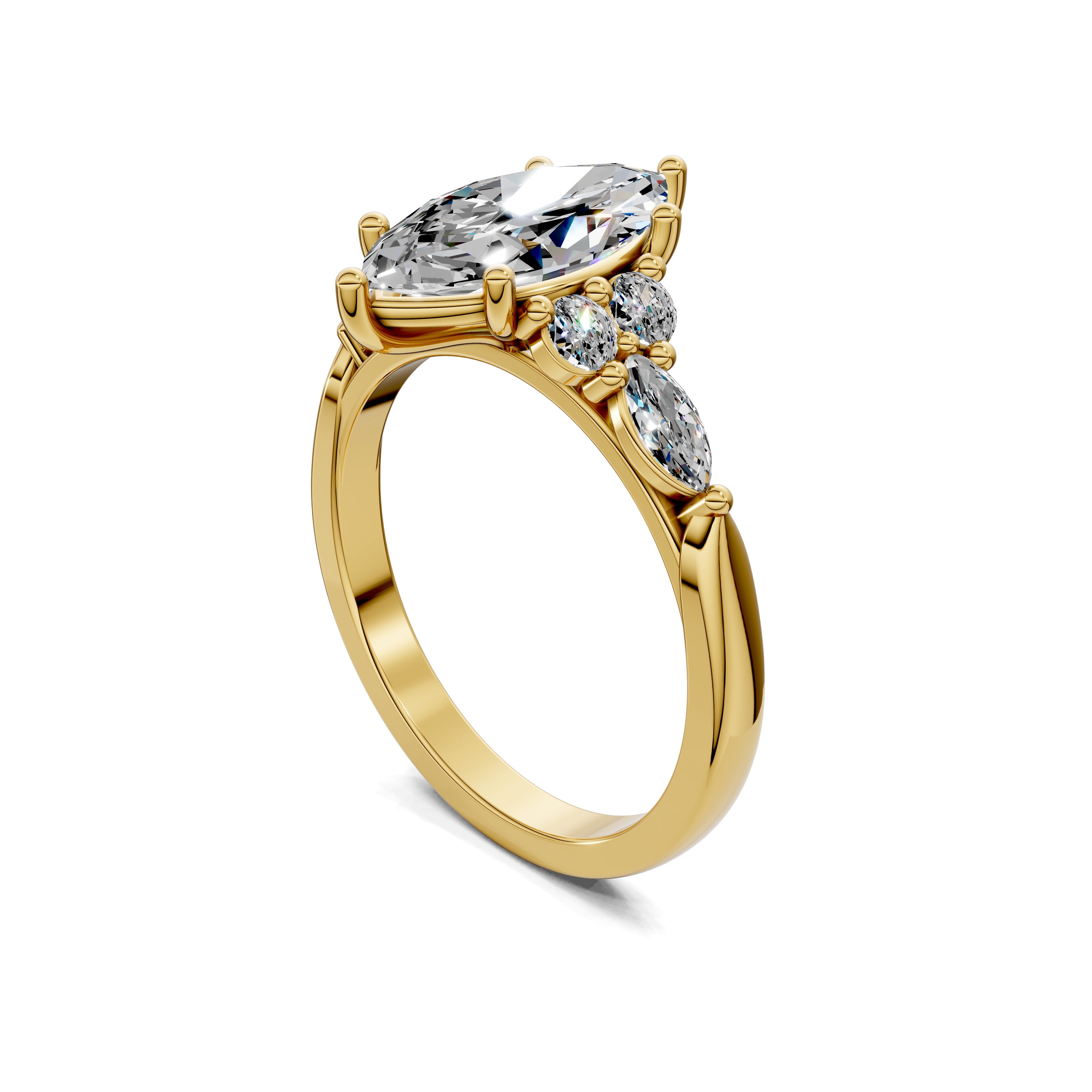 The Lunara Marquise Cluster Ring