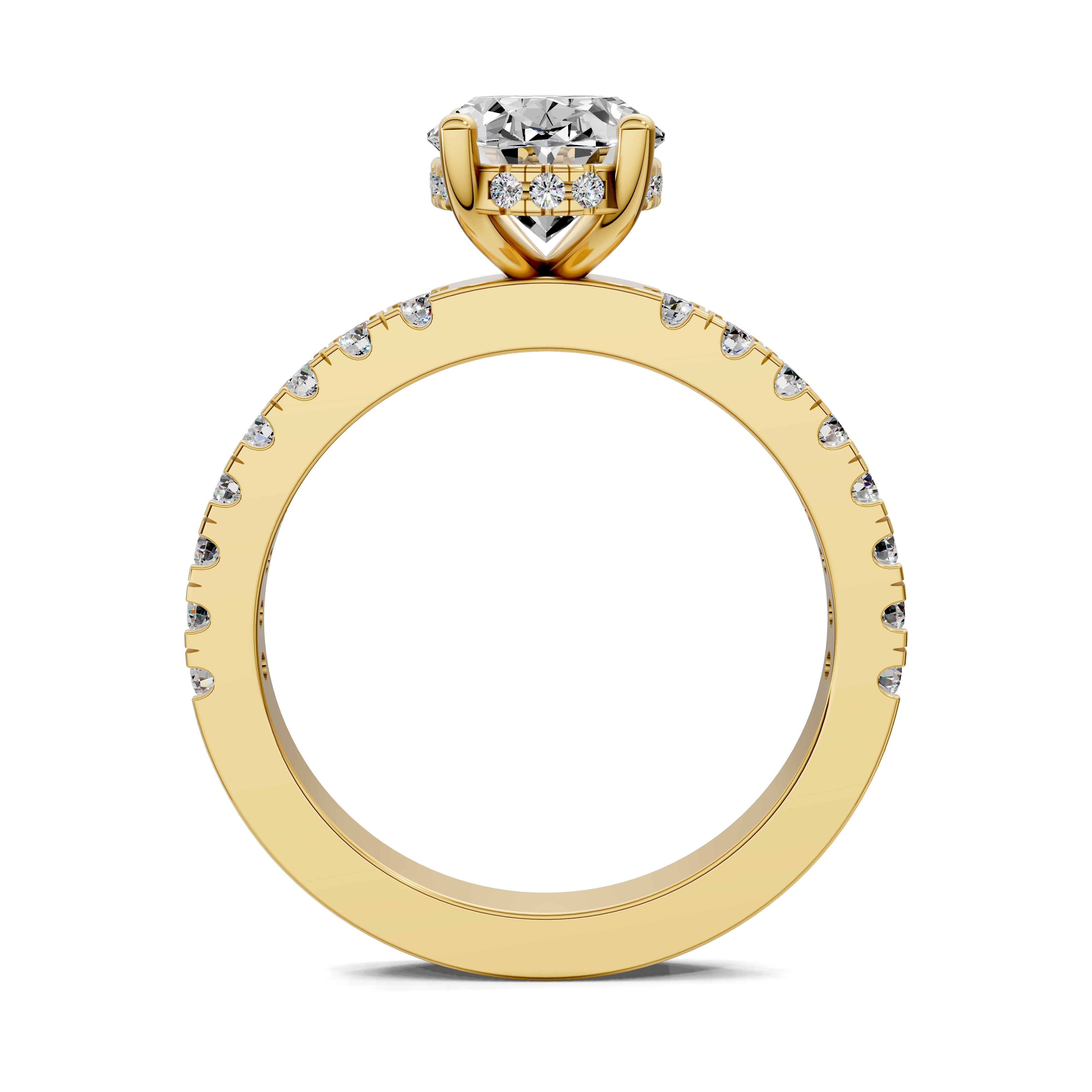 Lumina Semi Pavé Hidden Halo Ring