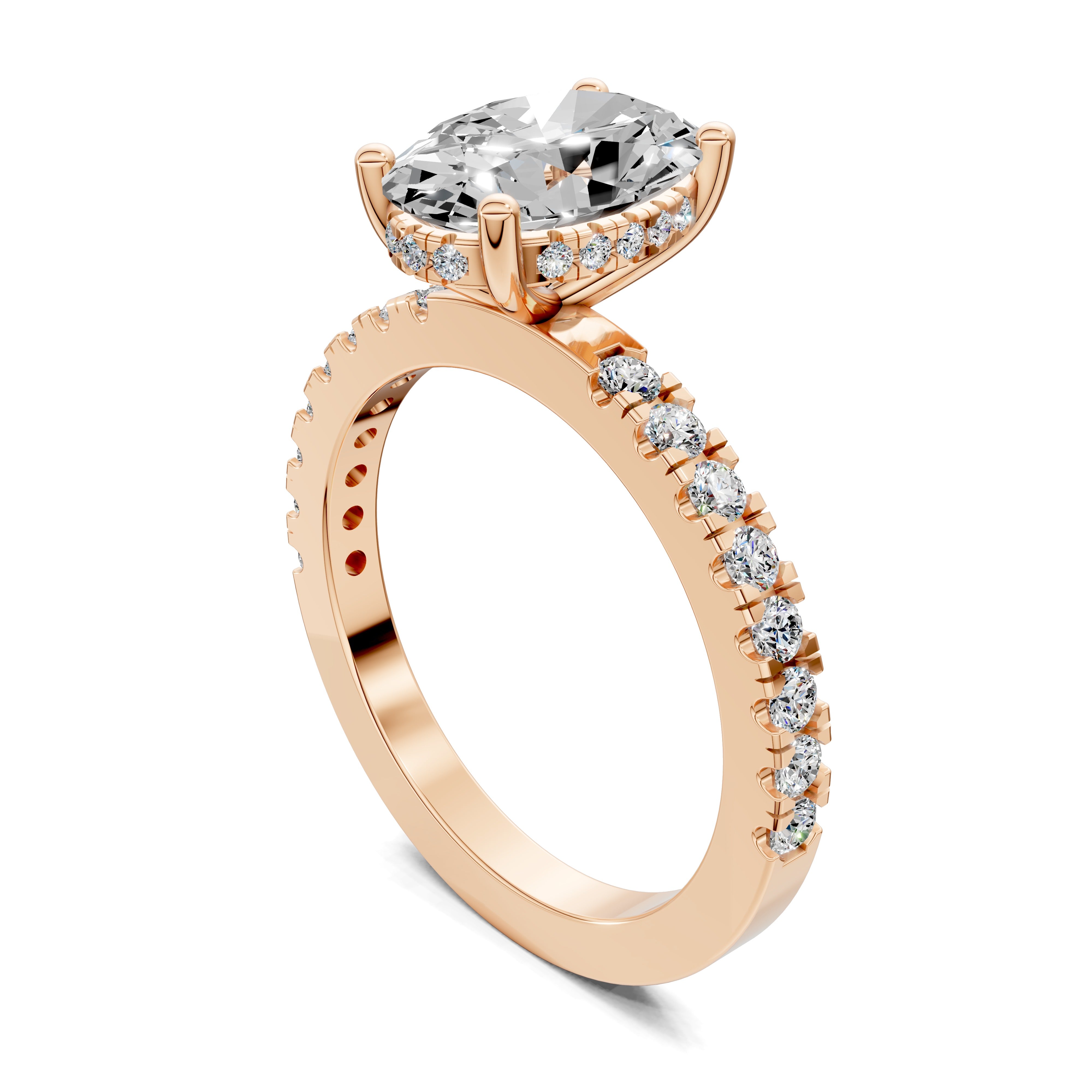 Lumina Semi Pavé Hidden Halo Ring