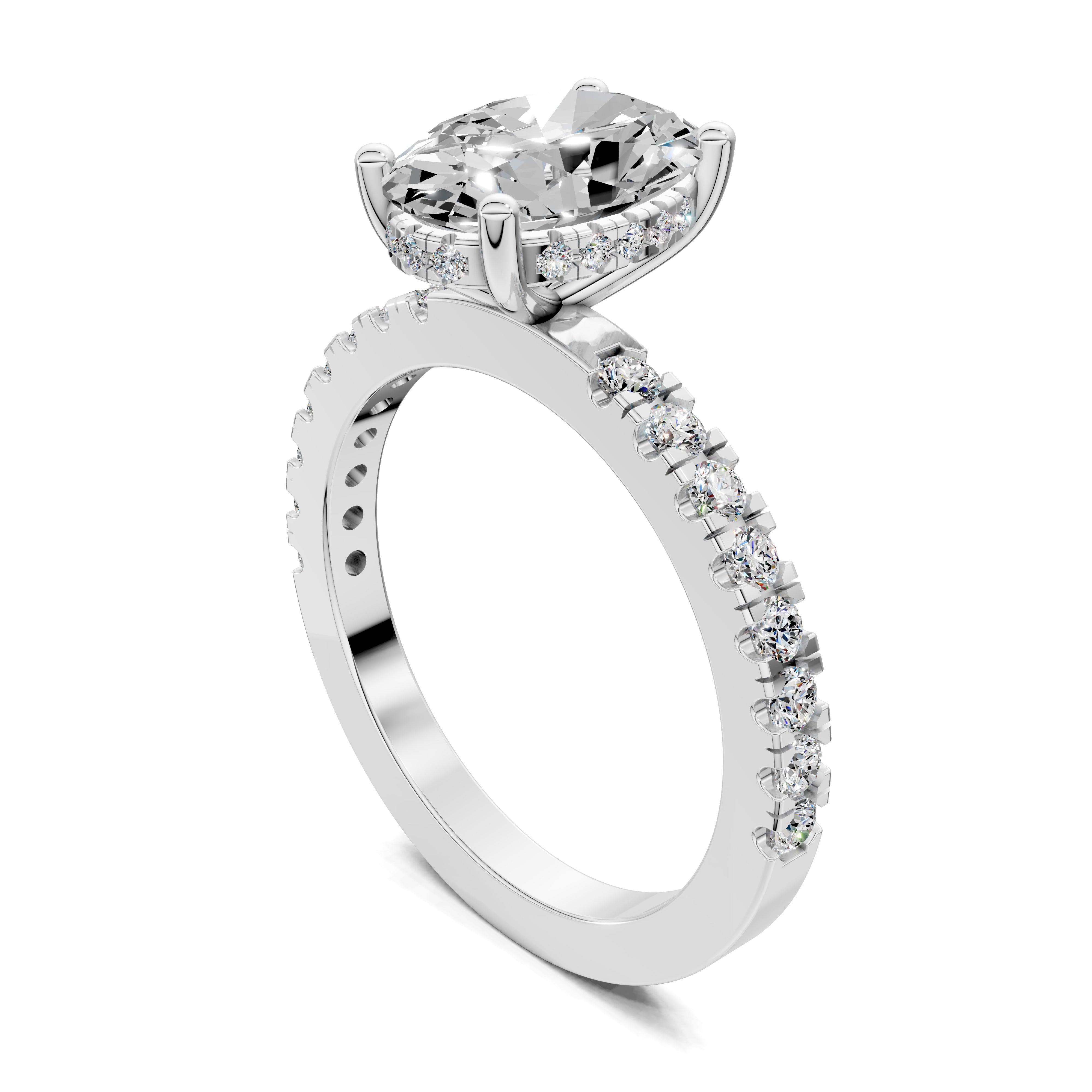 Lumina Semi Pavé Hidden Halo Ring