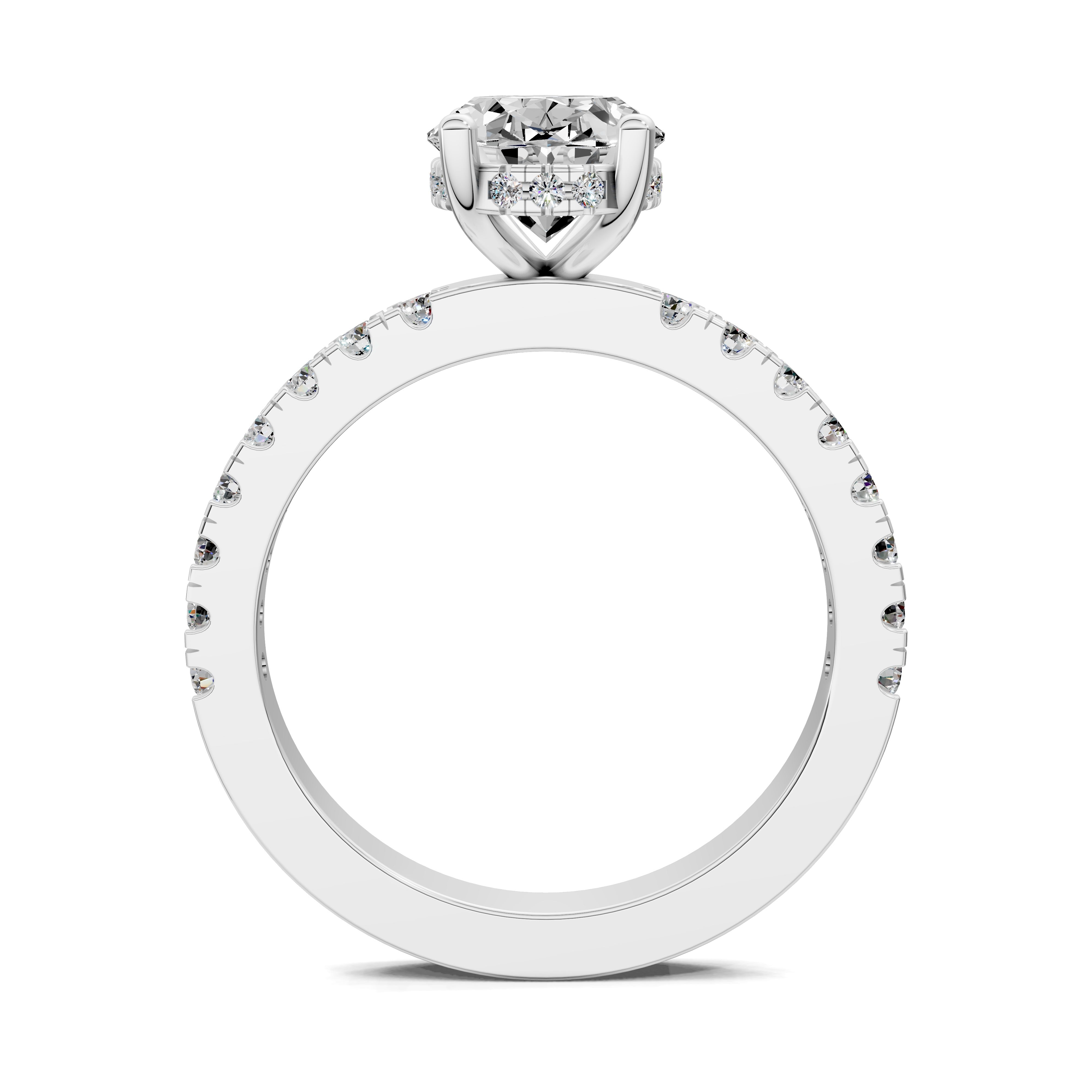 Lumina Semi Pavé Hidden Halo Ring