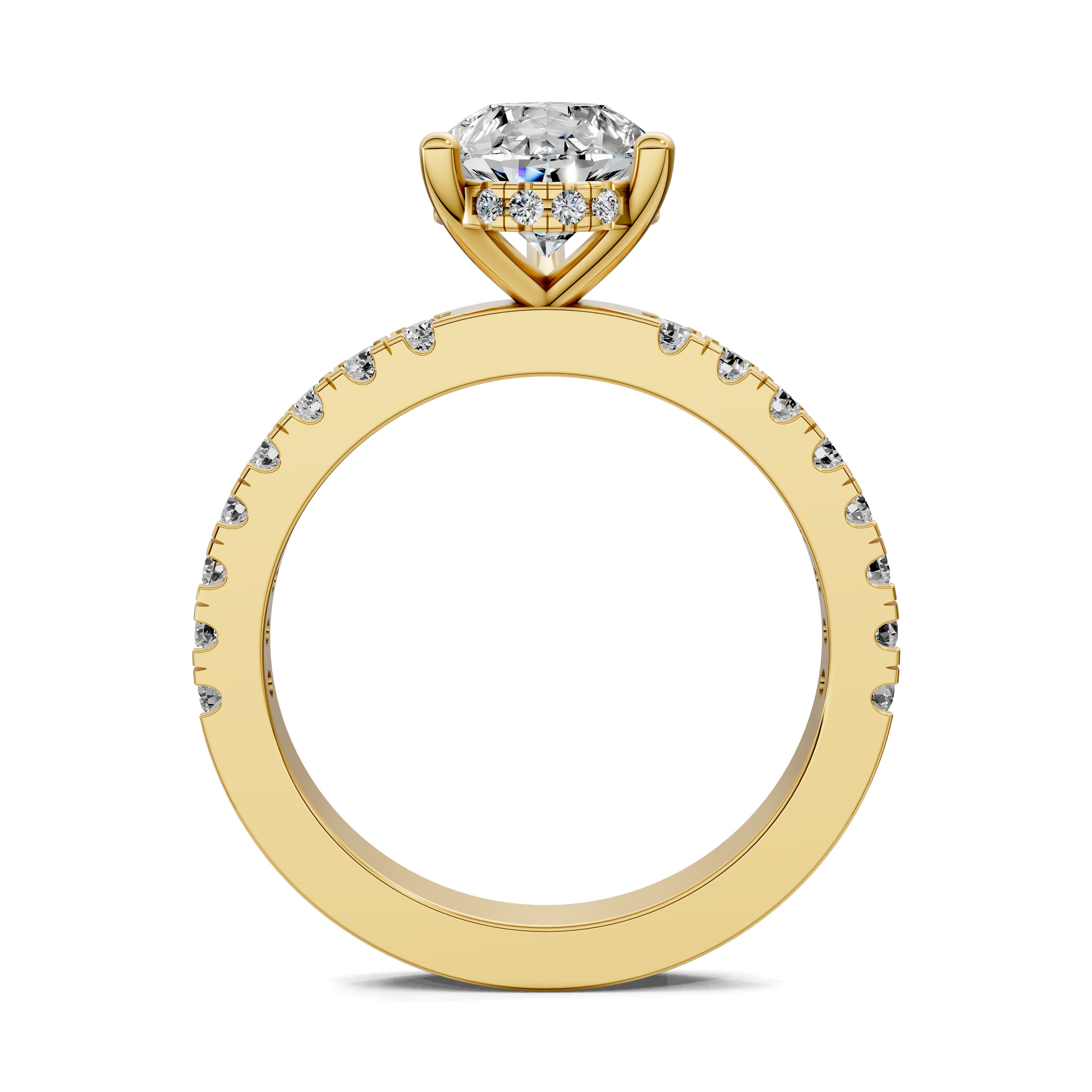Solene Semi Pavé Hidden Halo Ring