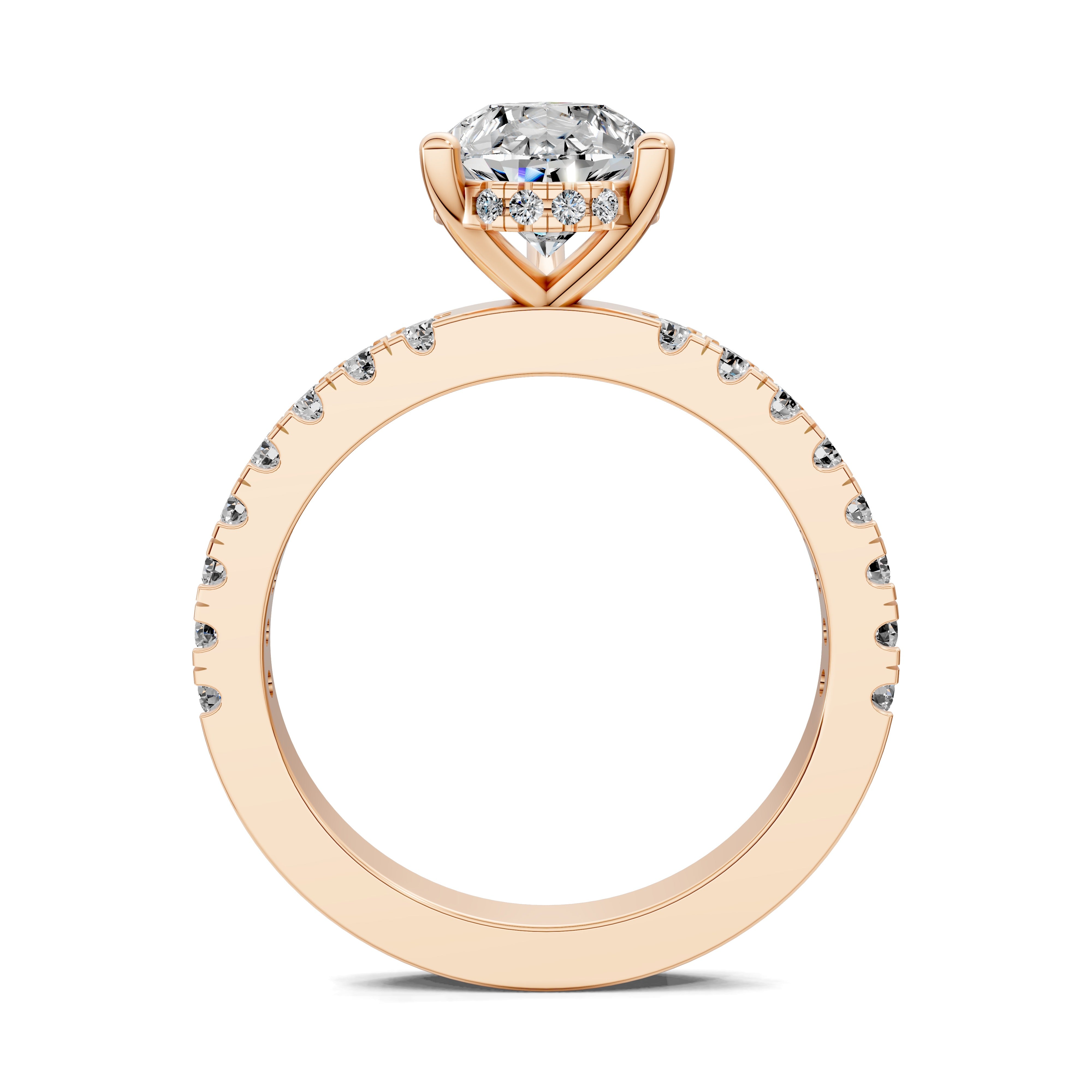 Solene Semi Pavé Hidden Halo Ring
