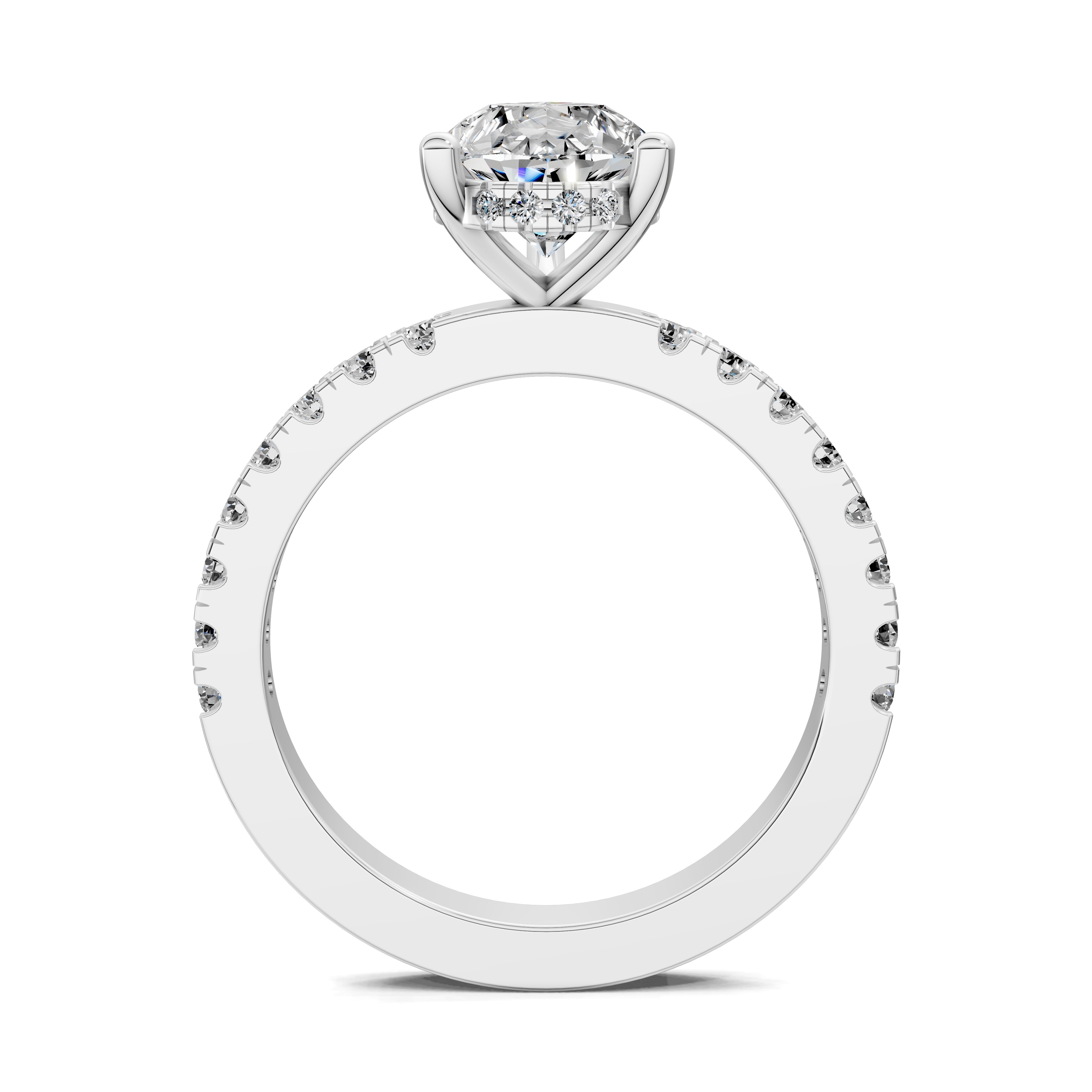 Solene Semi Pavé Hidden Halo Ring