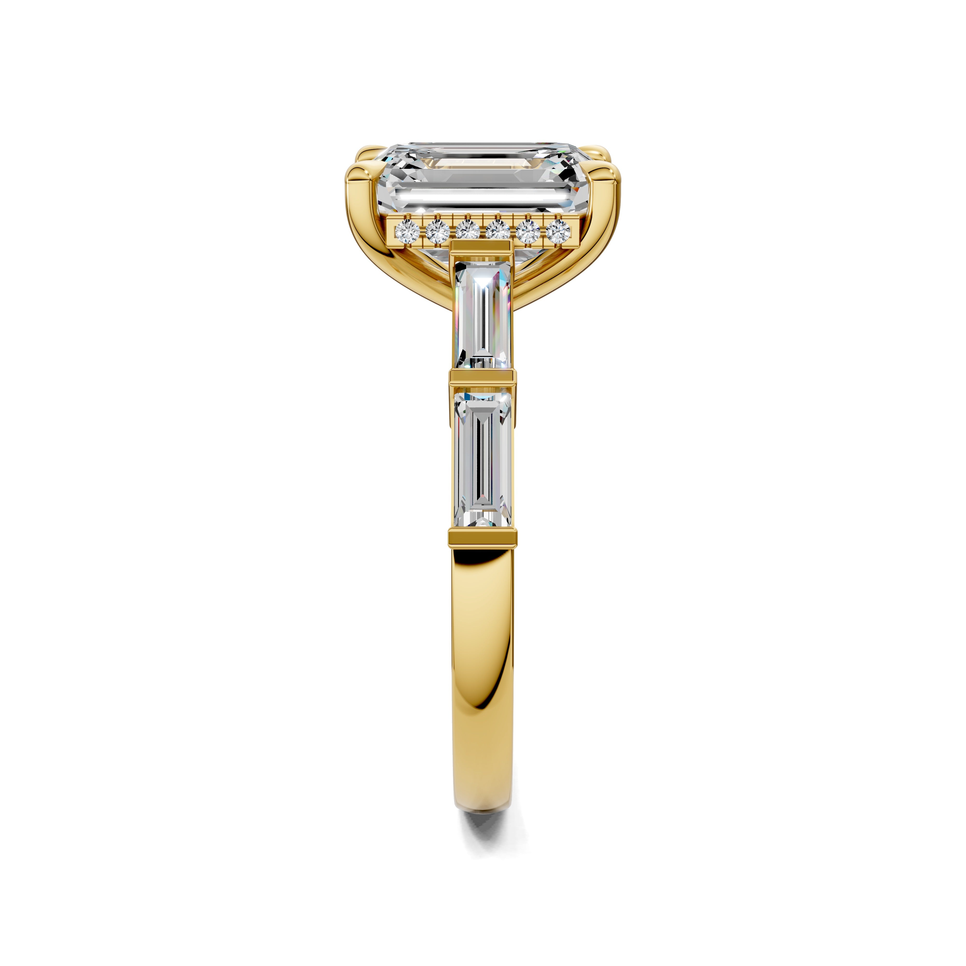 The Virelai Emerald Baguette Pavé Ring