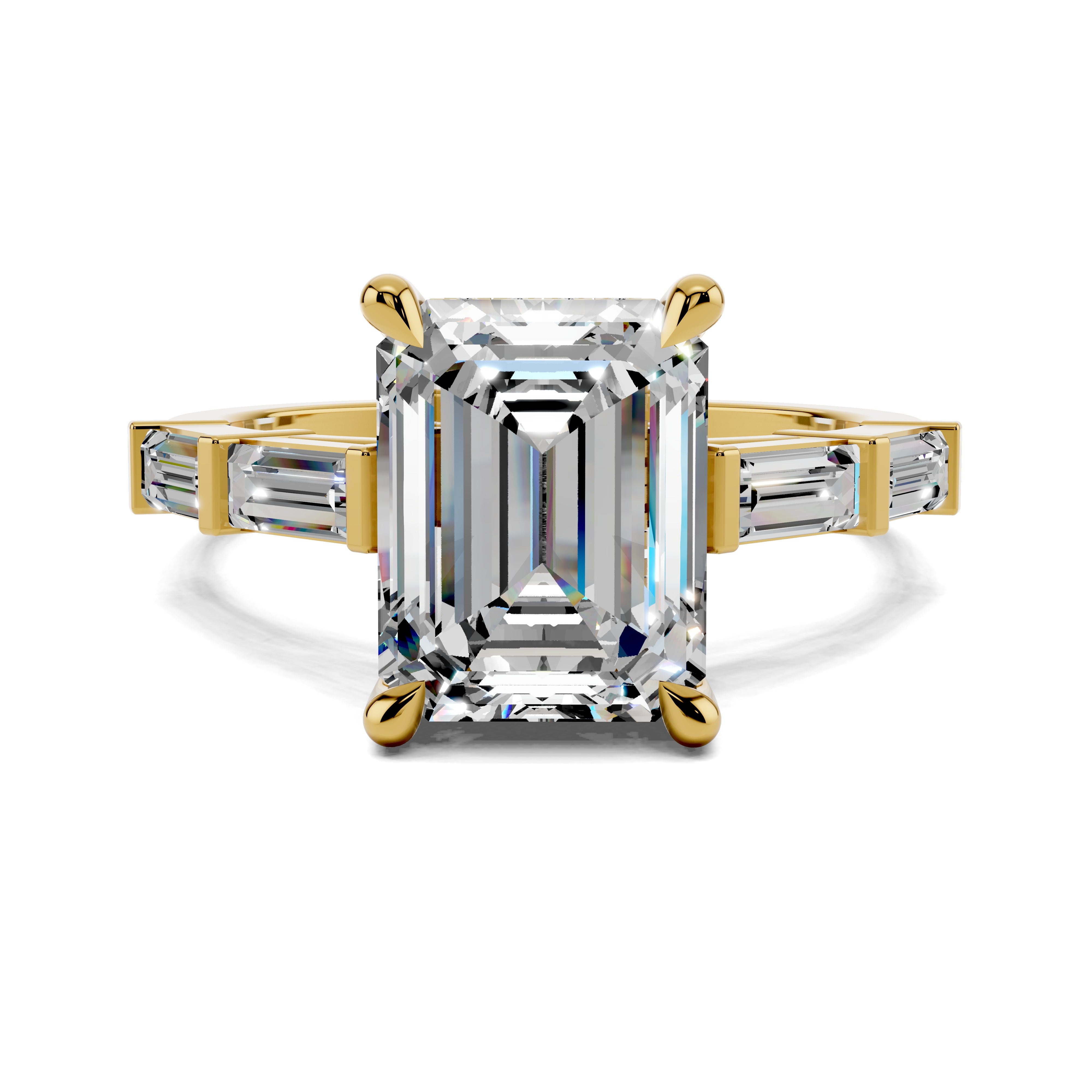 The Virelai Emerald Baguette Pavé Ring