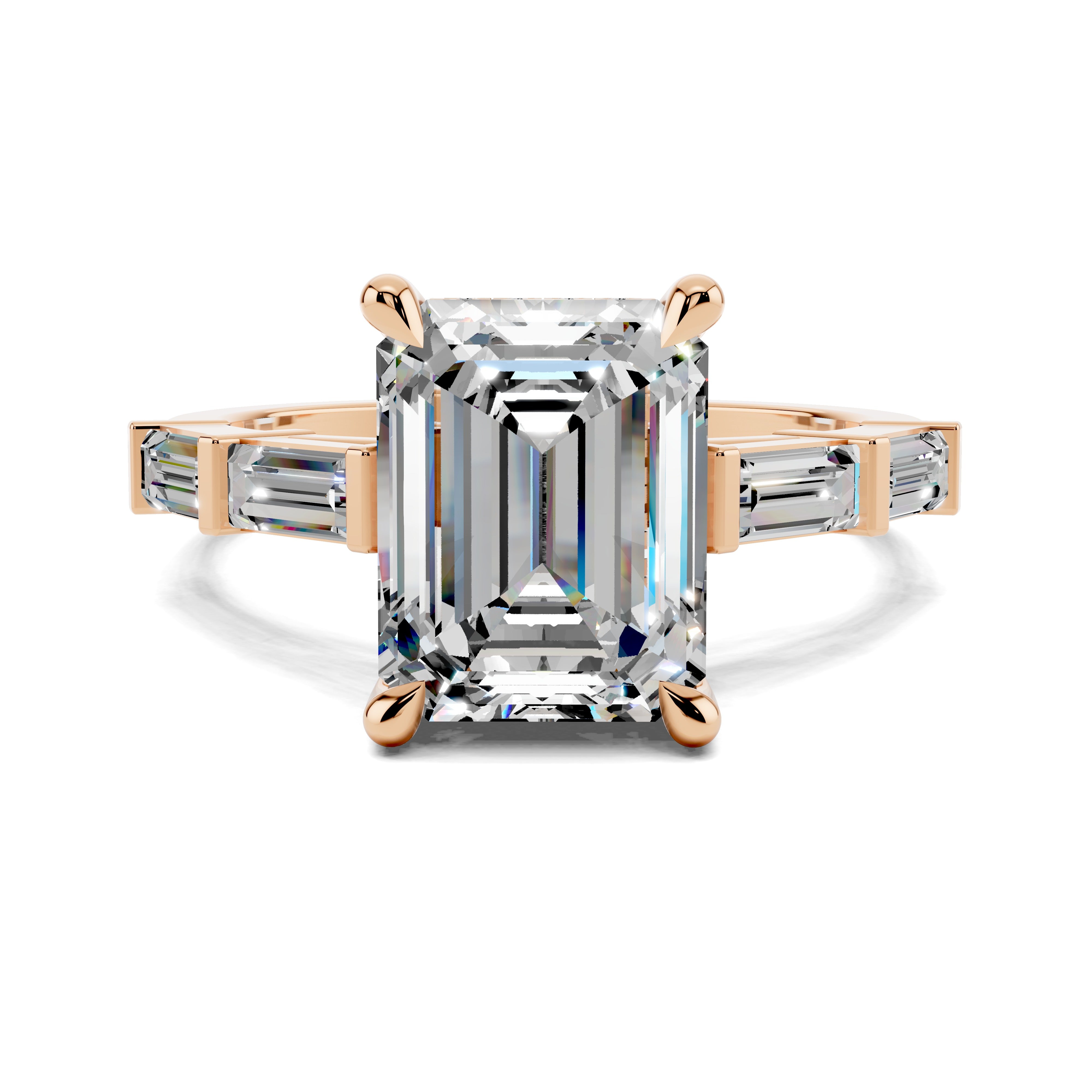 The Virelai Emerald Baguette Pavé Ring