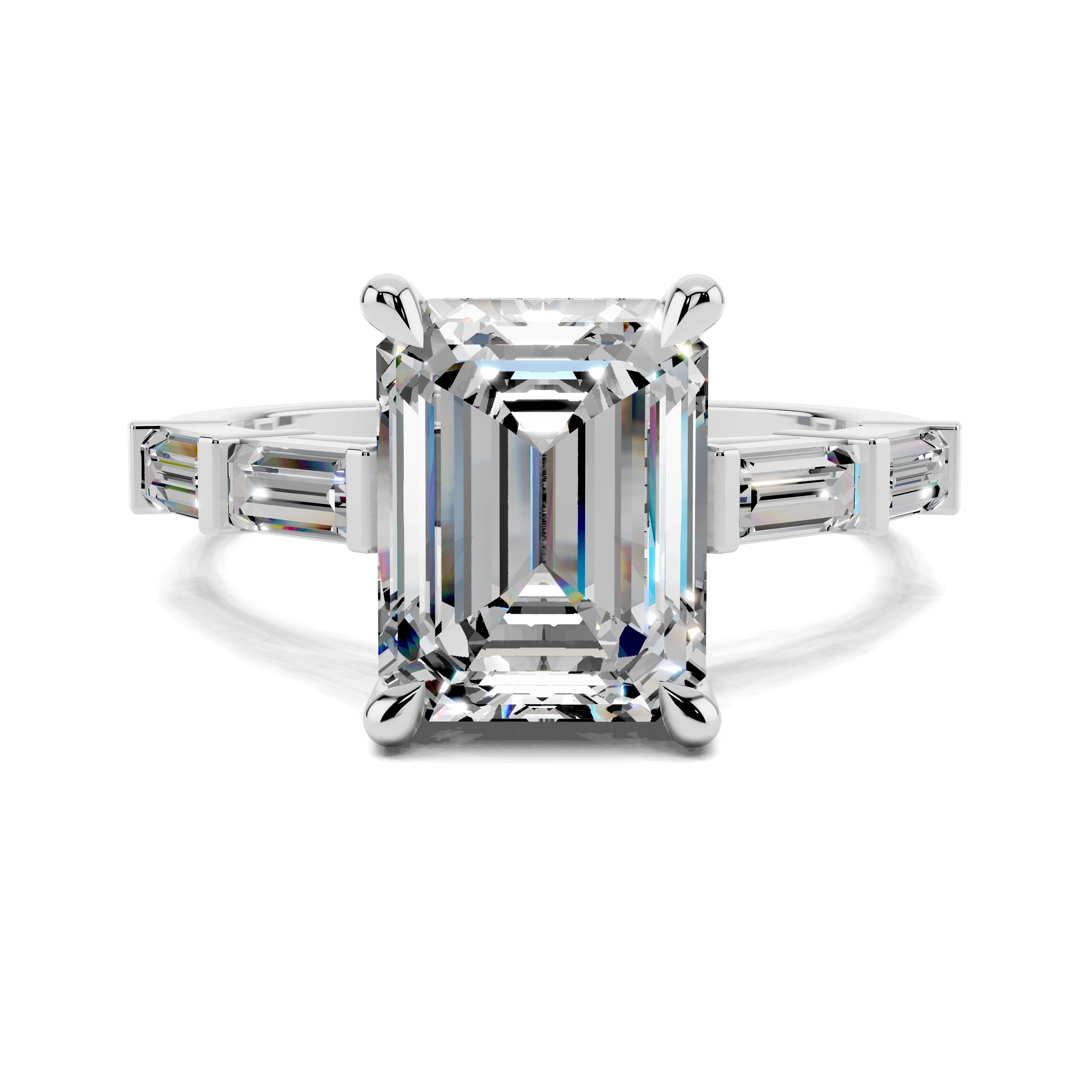 The Virelai Emerald Baguette Pavé Ring