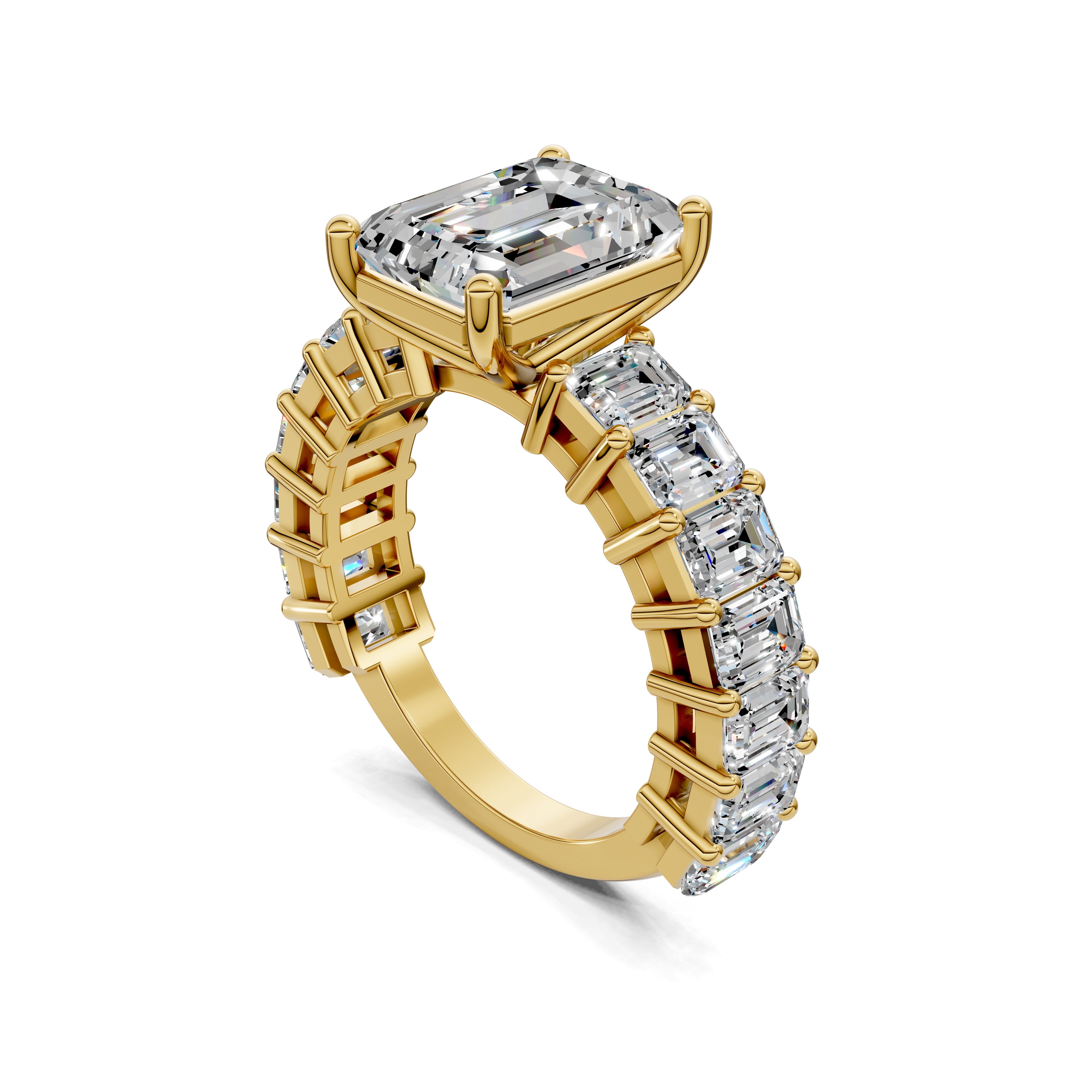 The Solara Emerald Pavé Ring