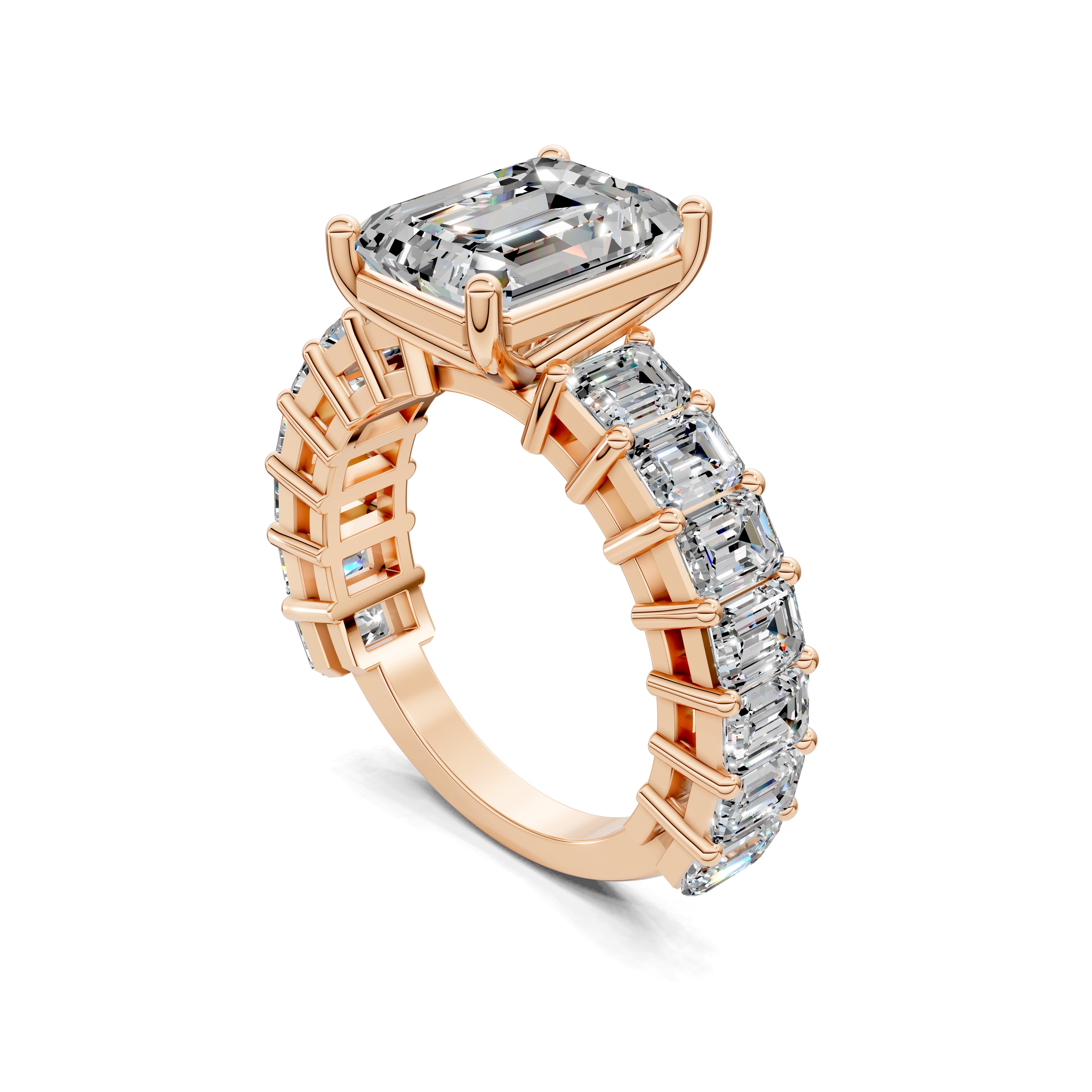 The Solara Emerald Pavé Ring