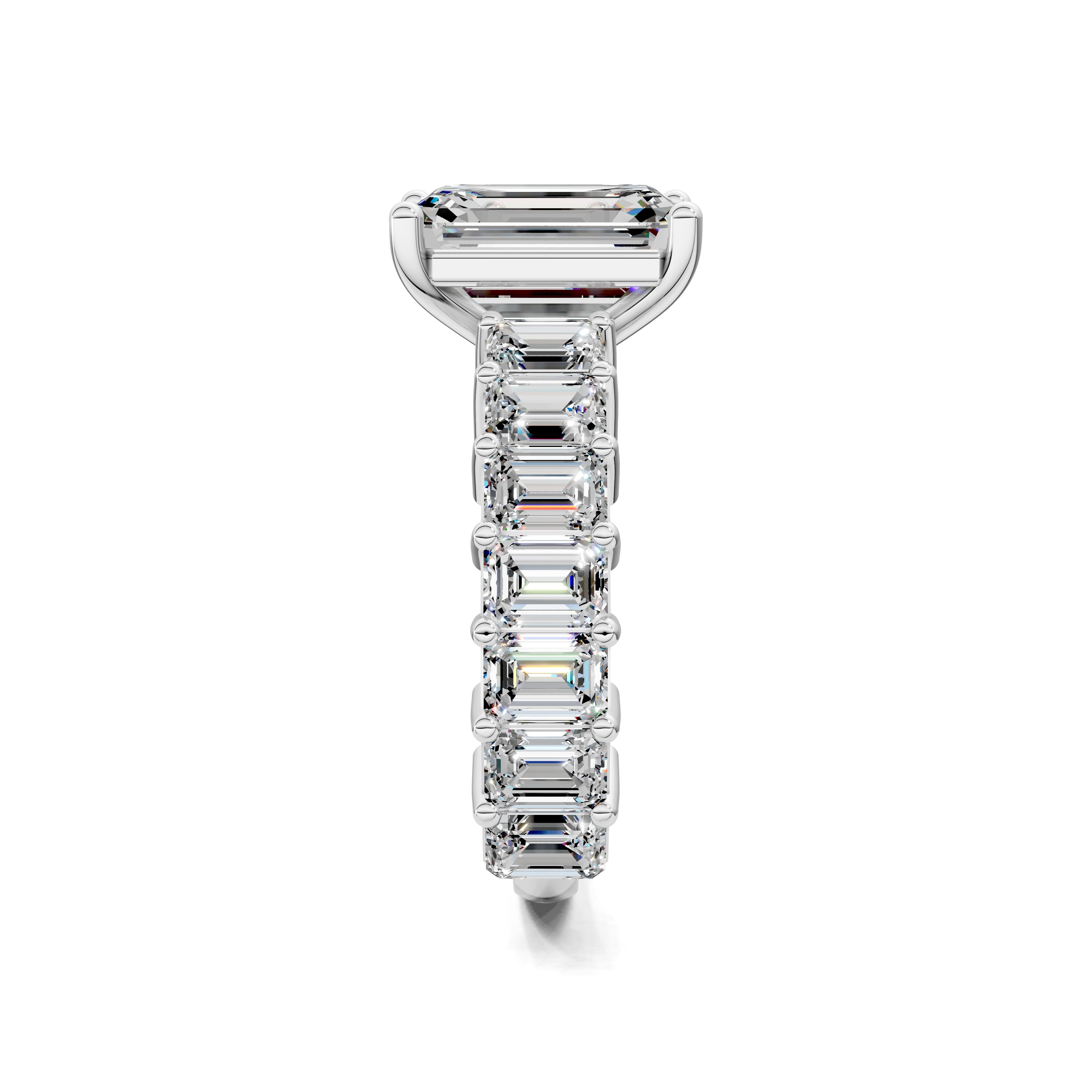 The Solara Emerald Pavé Ring