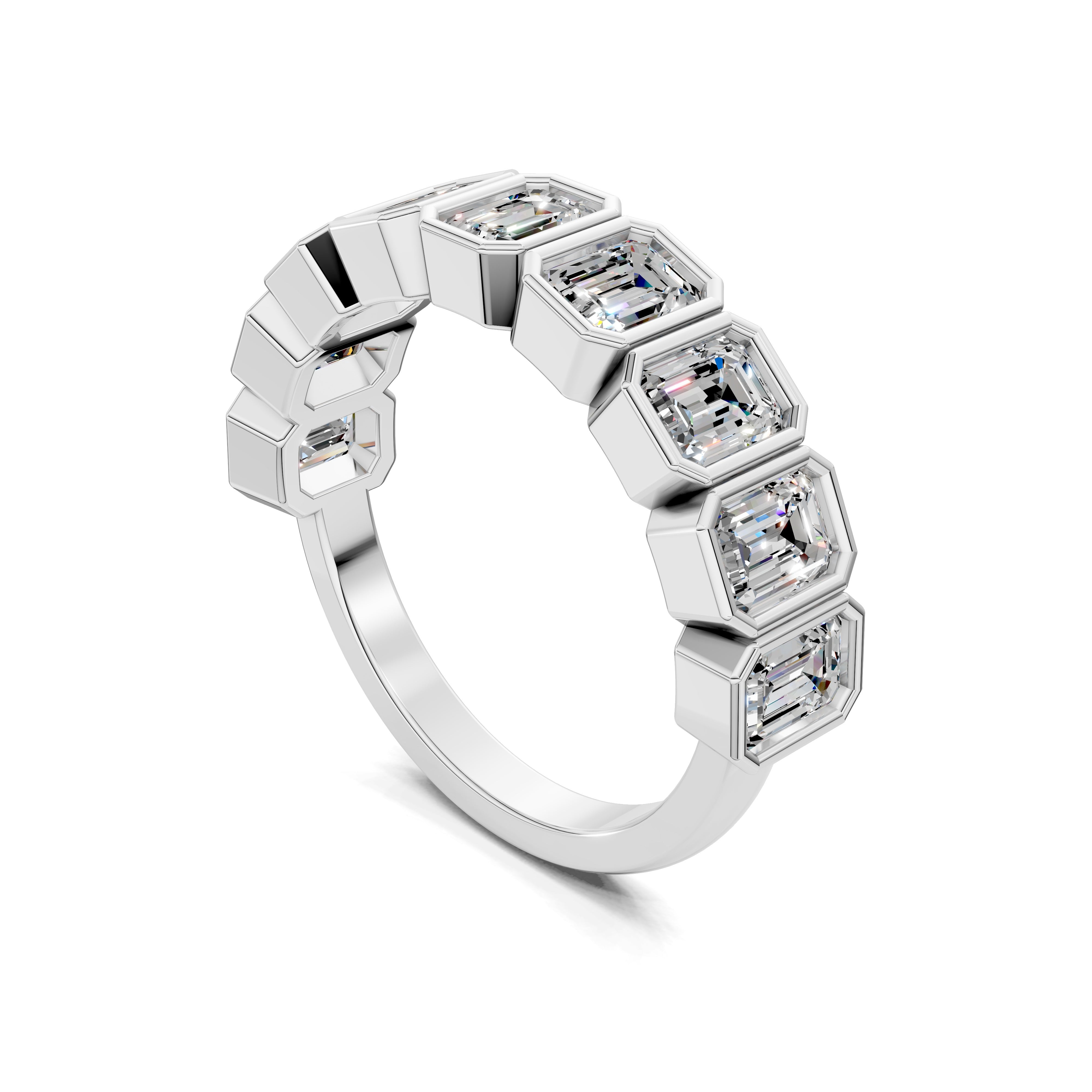 Elena Emerald Half-Eternity Band