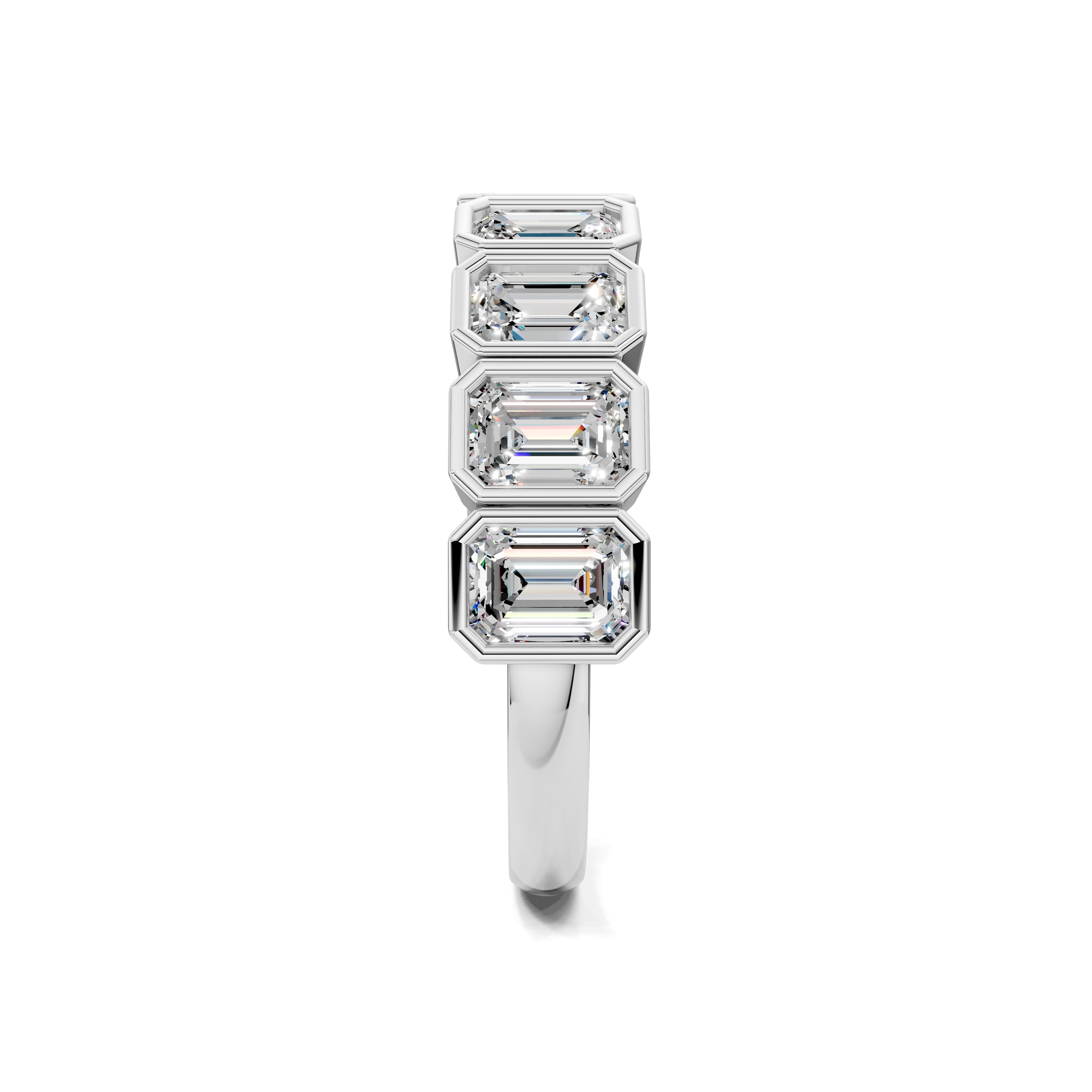 Elena Emerald Half-Eternity Band