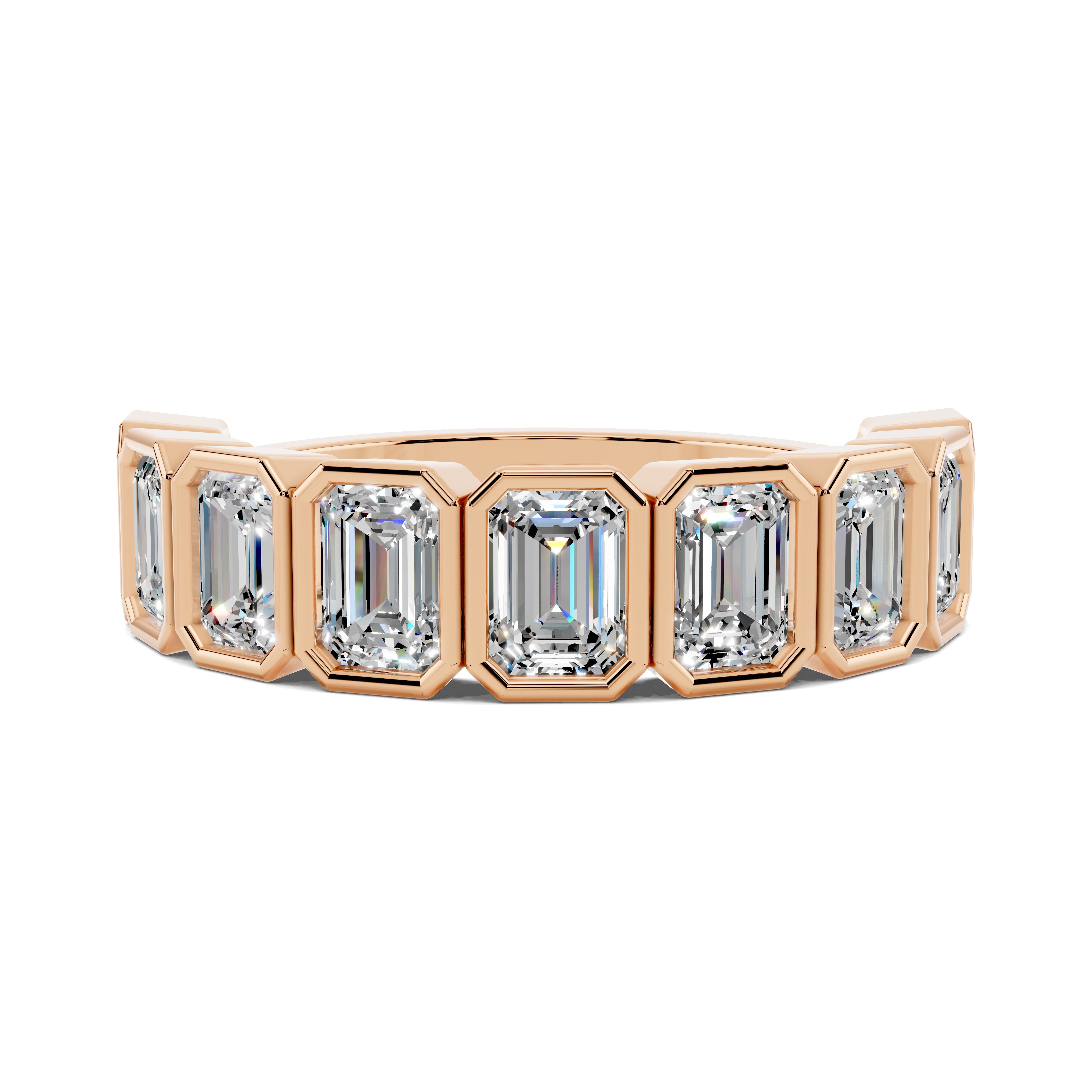 Elena Emerald Half-Eternity Band