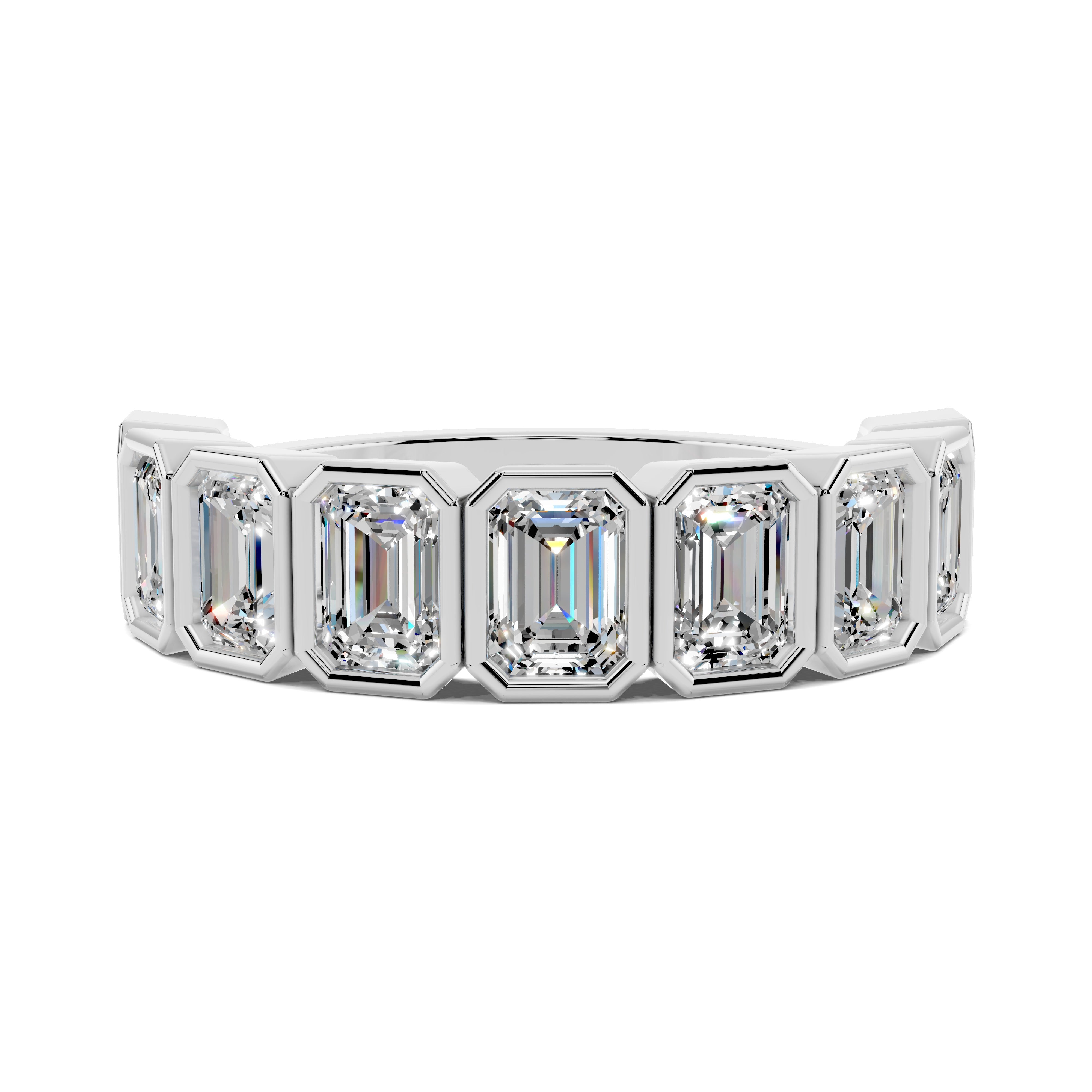 Elena Emerald Half-Eternity Band