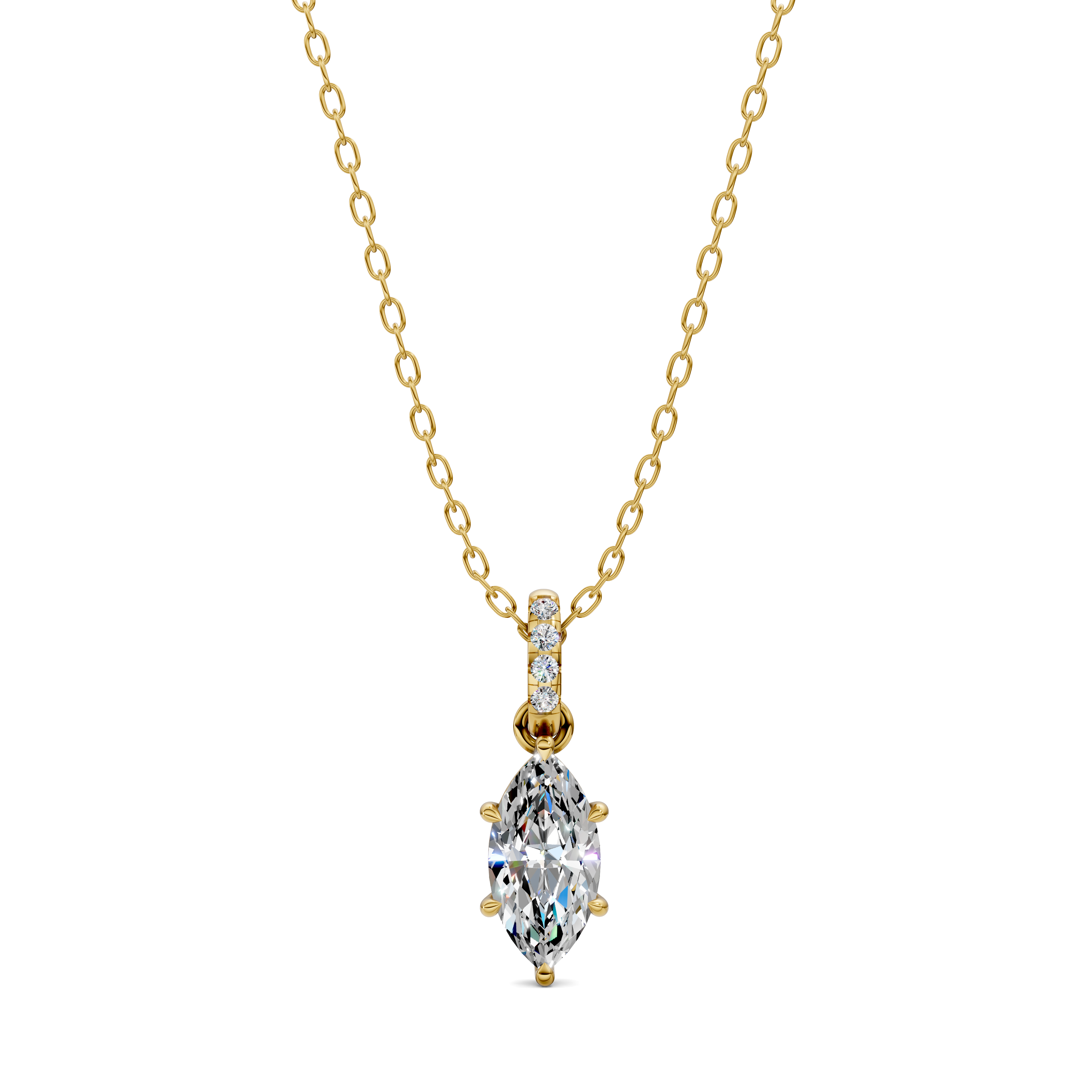 Marquise Pavé Bail Pendant (1.50 CTW)