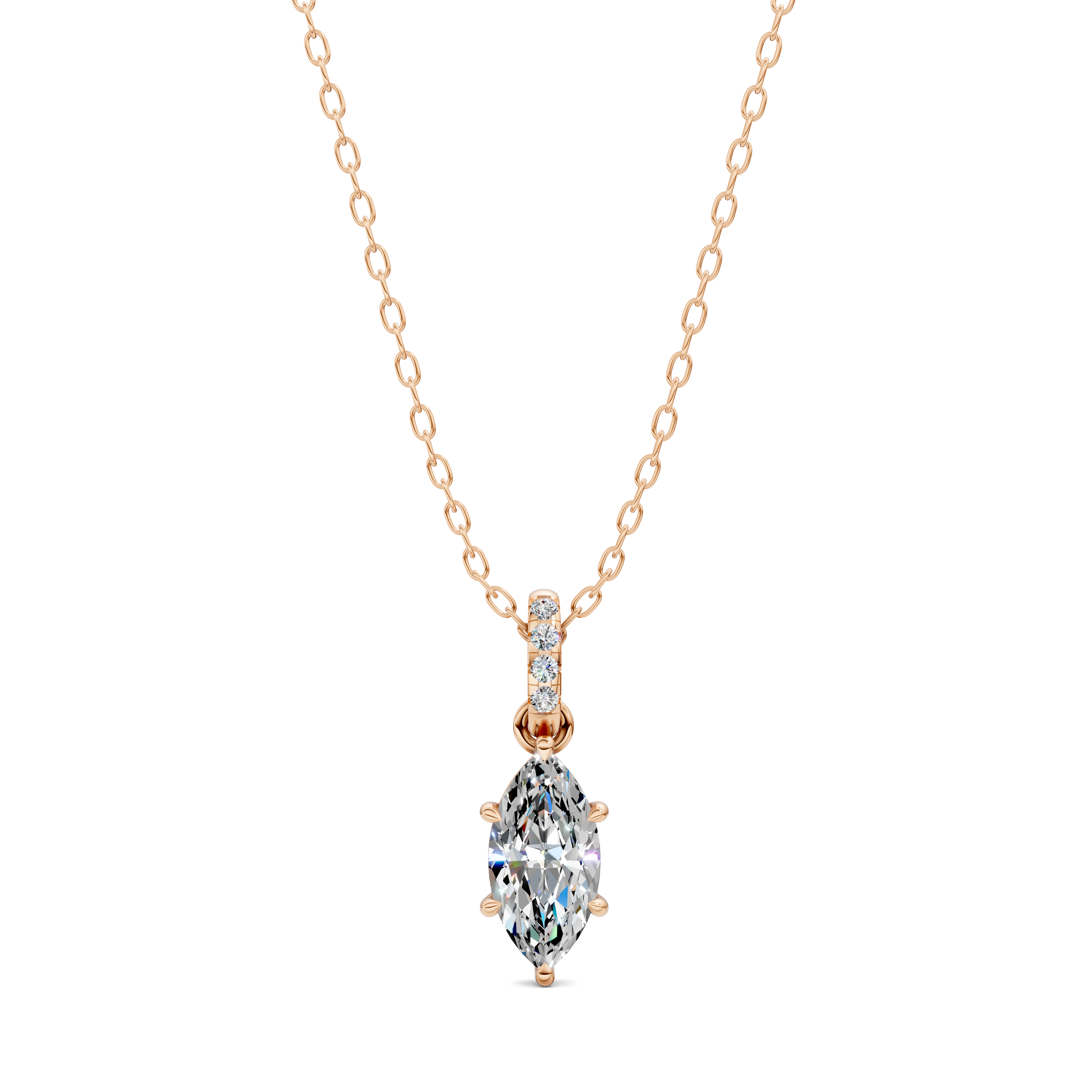 Marquise Pavé Bail Pendant (1.50 CTW)