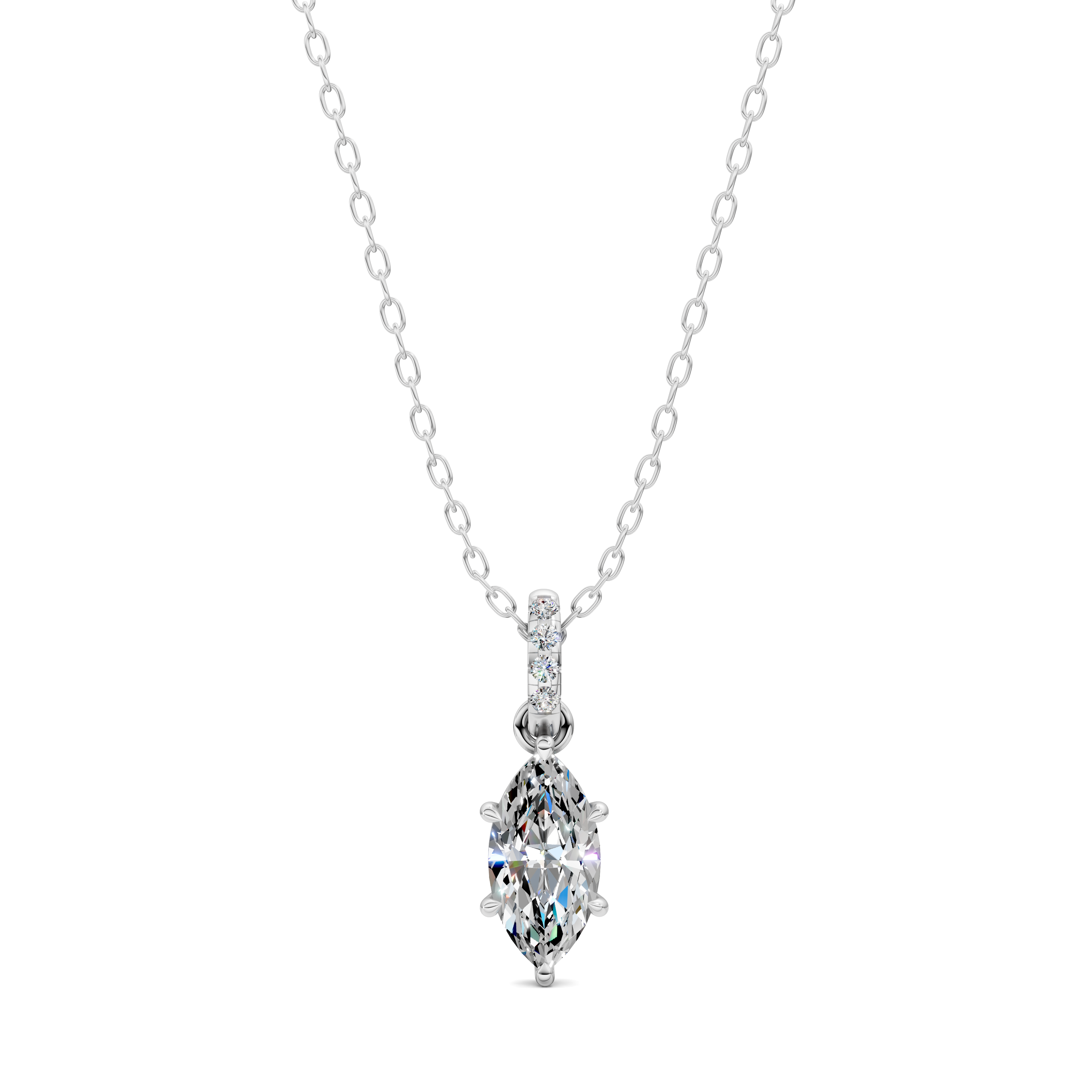 Marquise Pavé Bail Pendant (1.50 CTW)