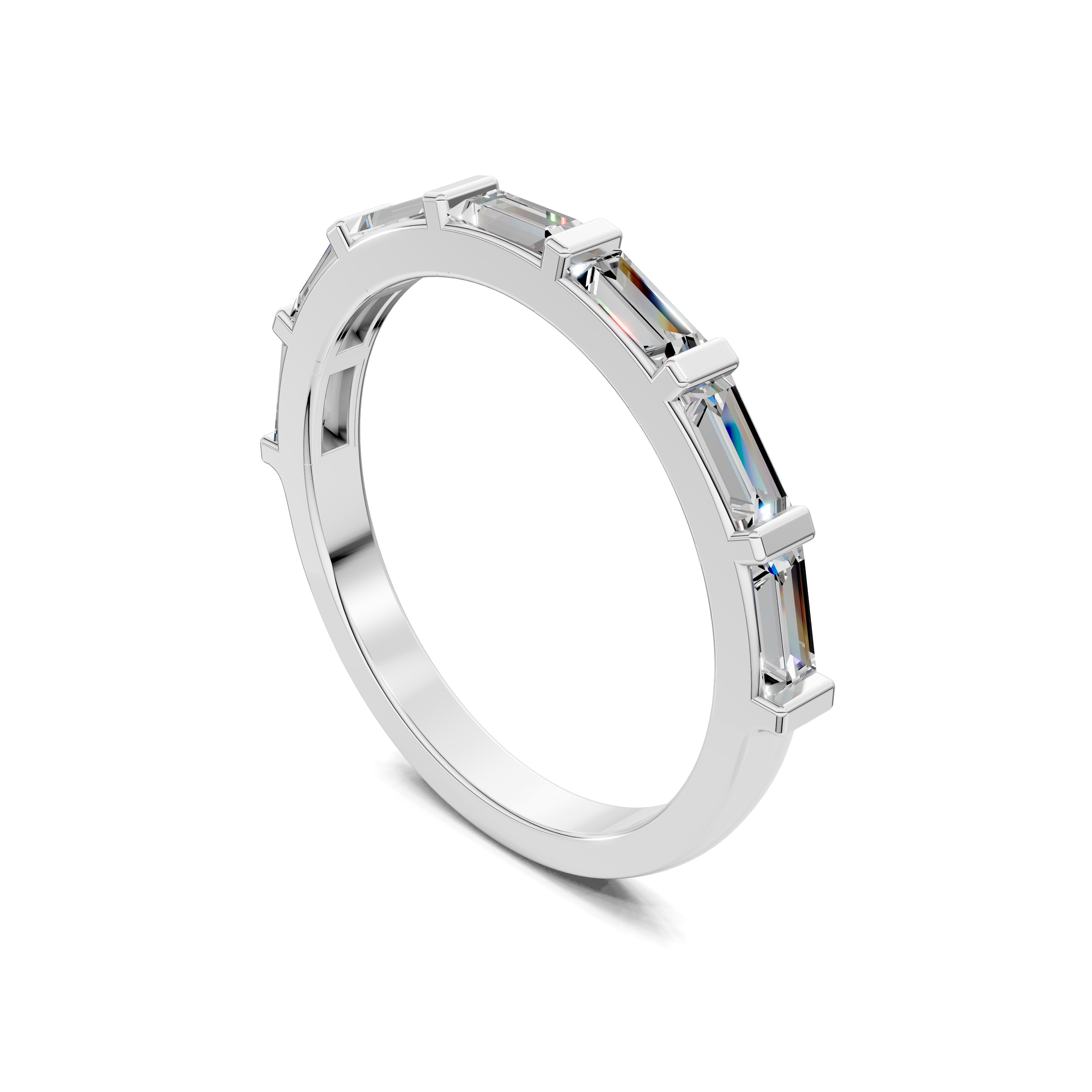 Camille Bar-Set Baguette Wedding Ring