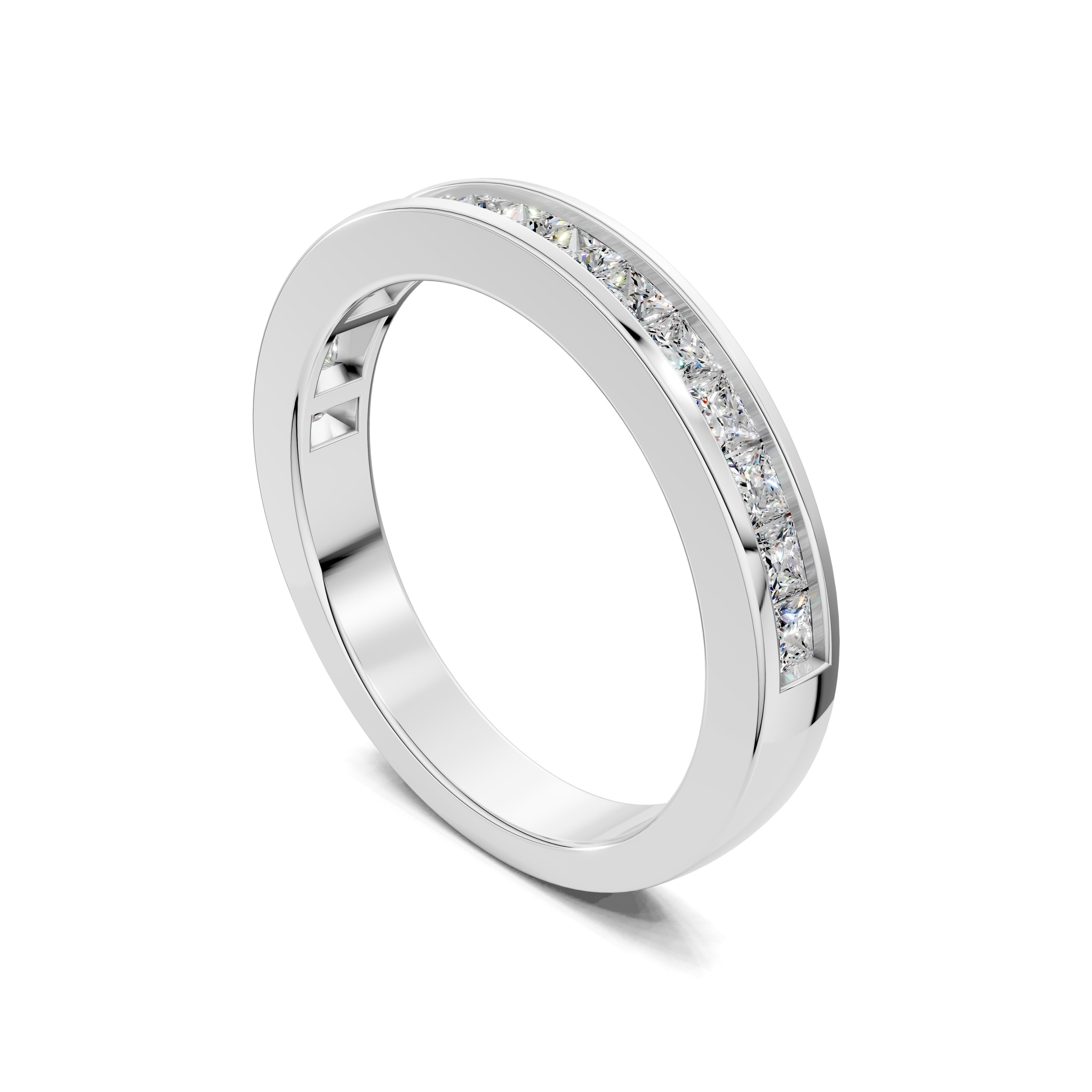 Nadia Channel-Set Princess Wedding Ring