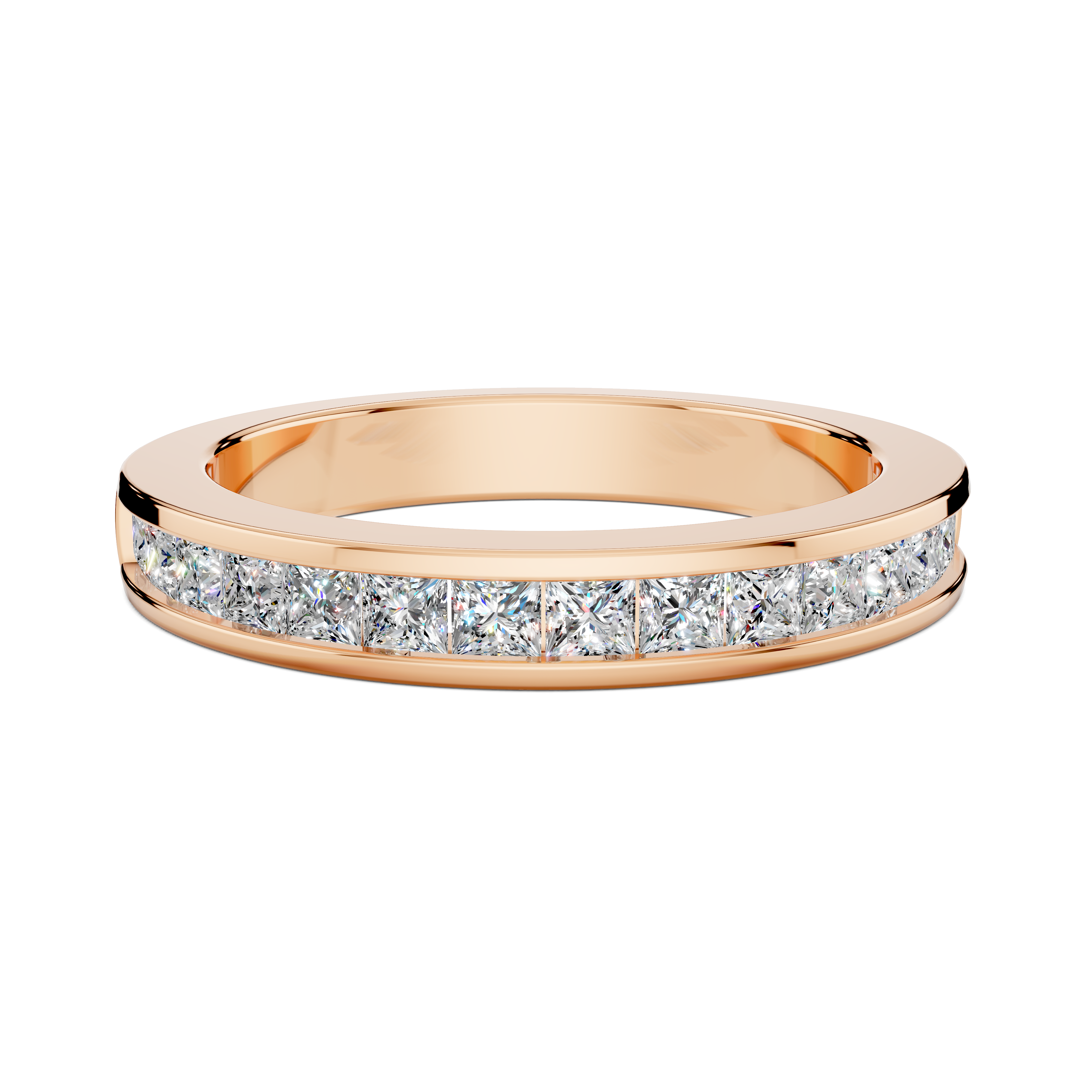 Nadia Channel-Set Princess Wedding Ring