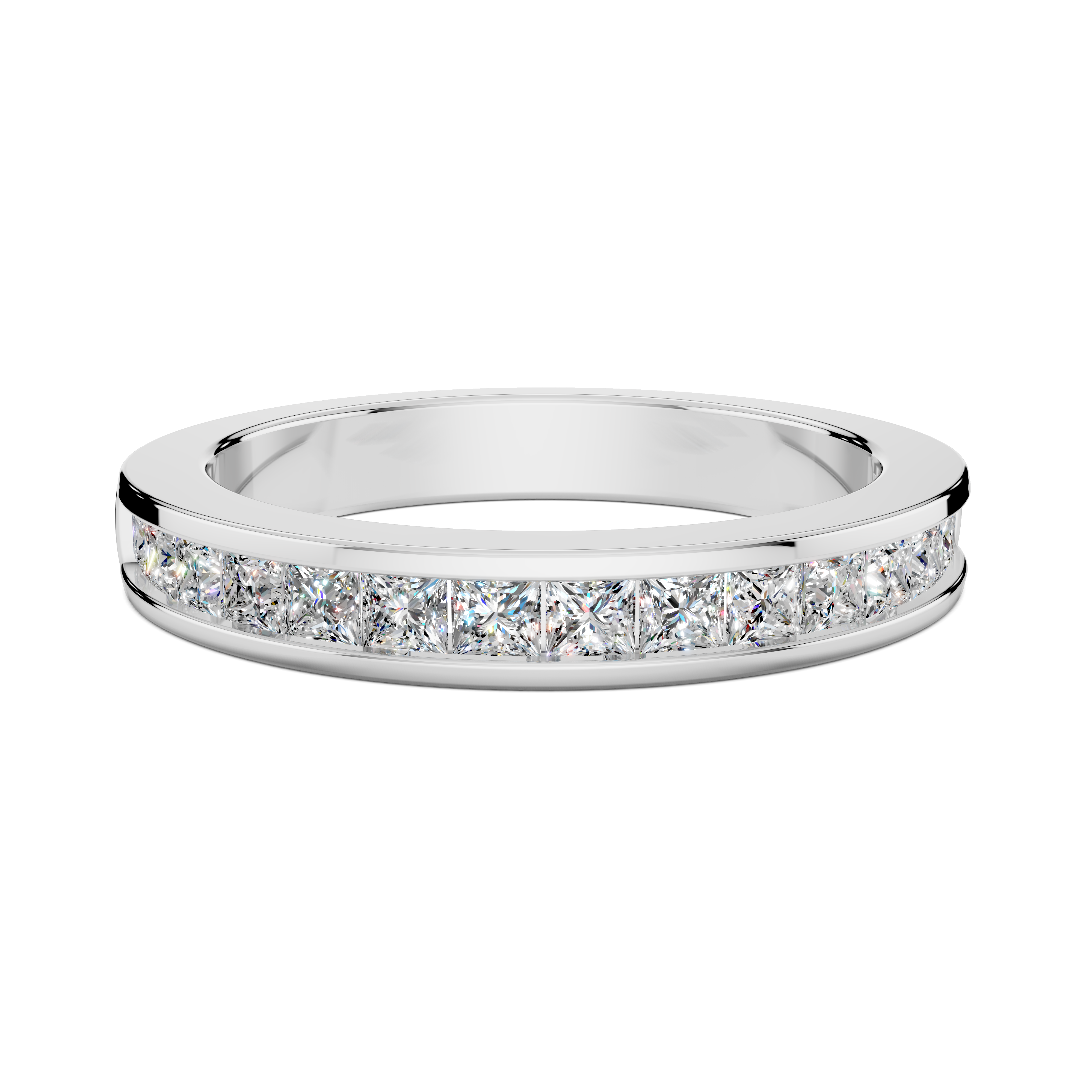 Nadia Channel-Set Princess Wedding Ring