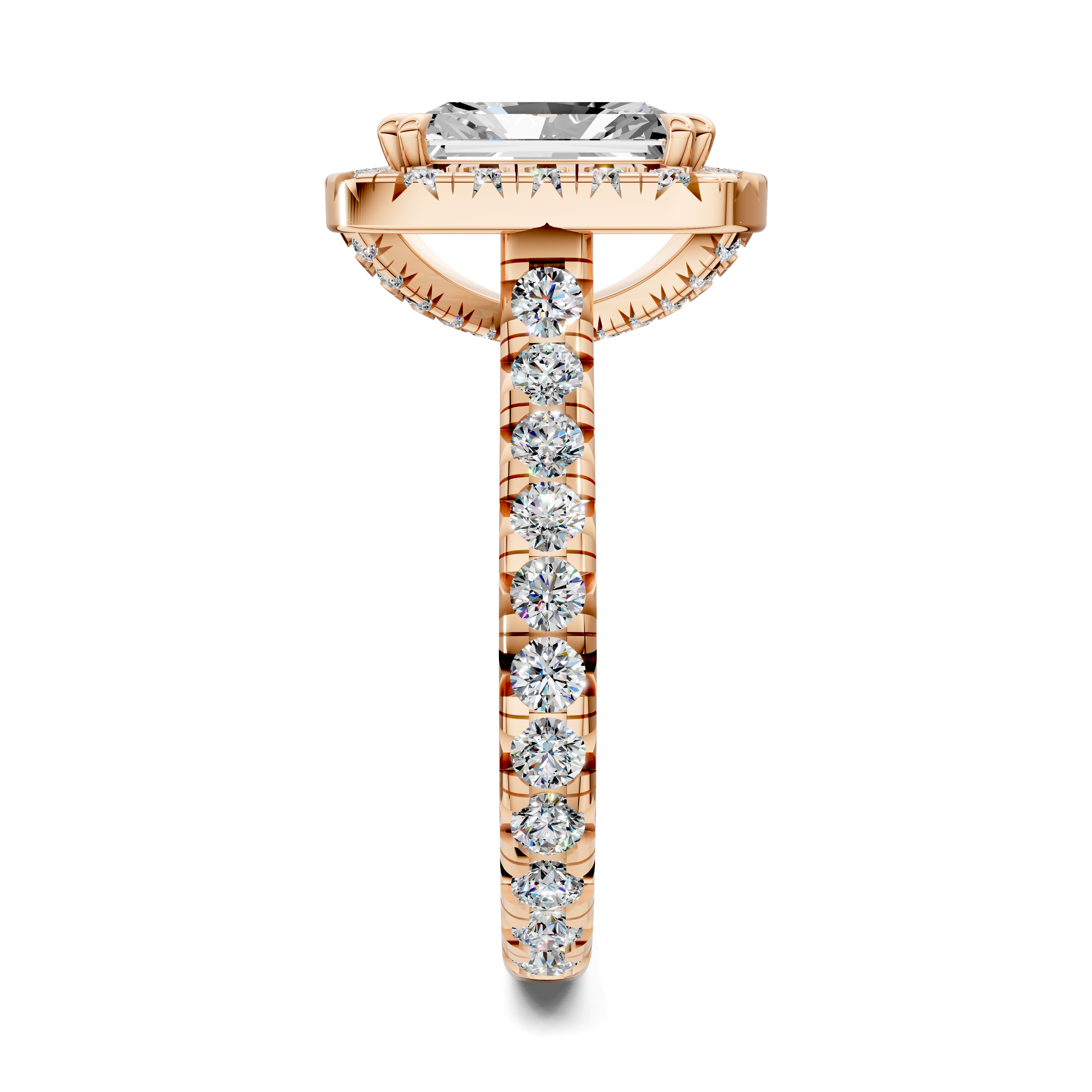 Eden Radiant Halo Three-Quarter Coverage Diamond Ring