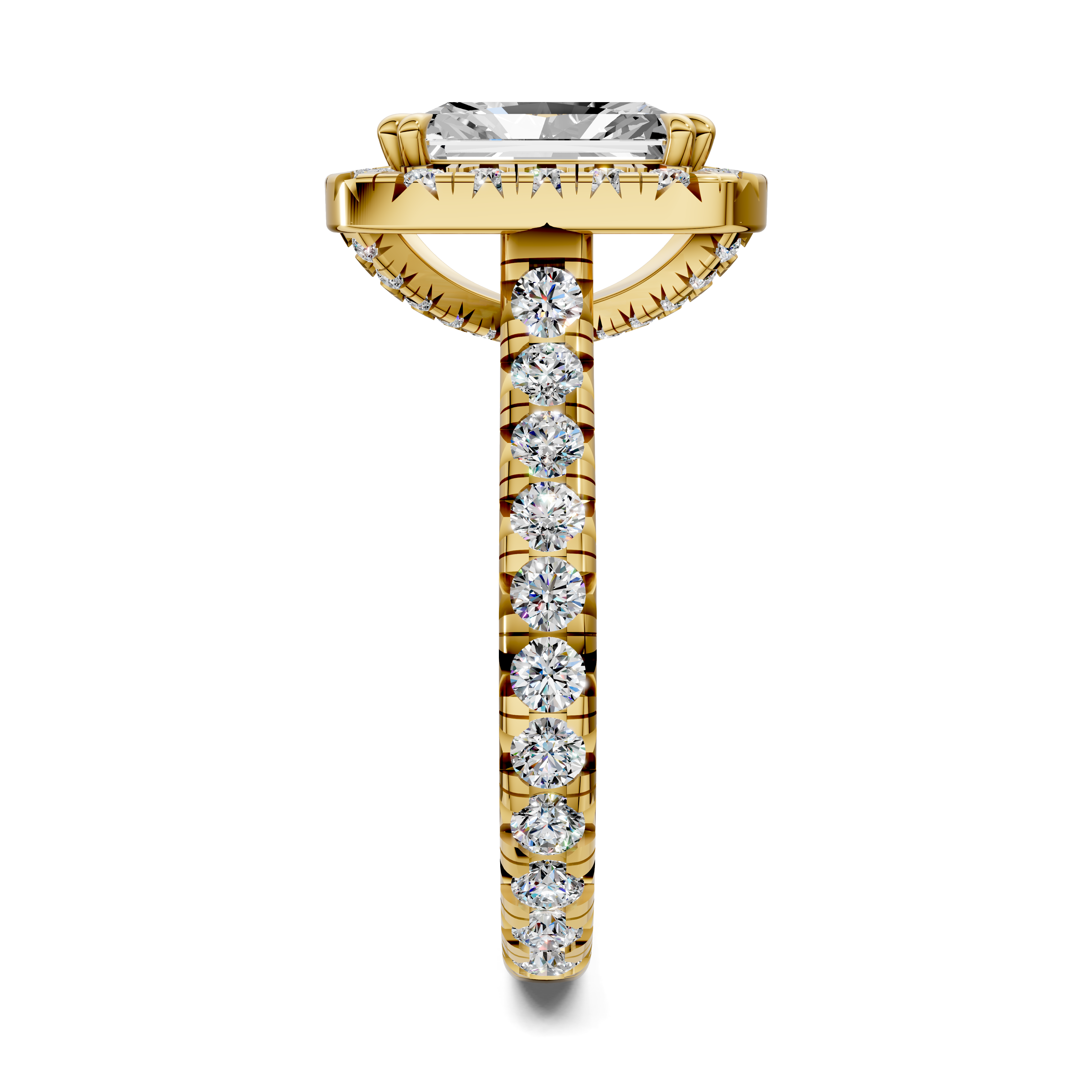 Eden Radiant Halo Three-Quarter Coverage Diamond Ring