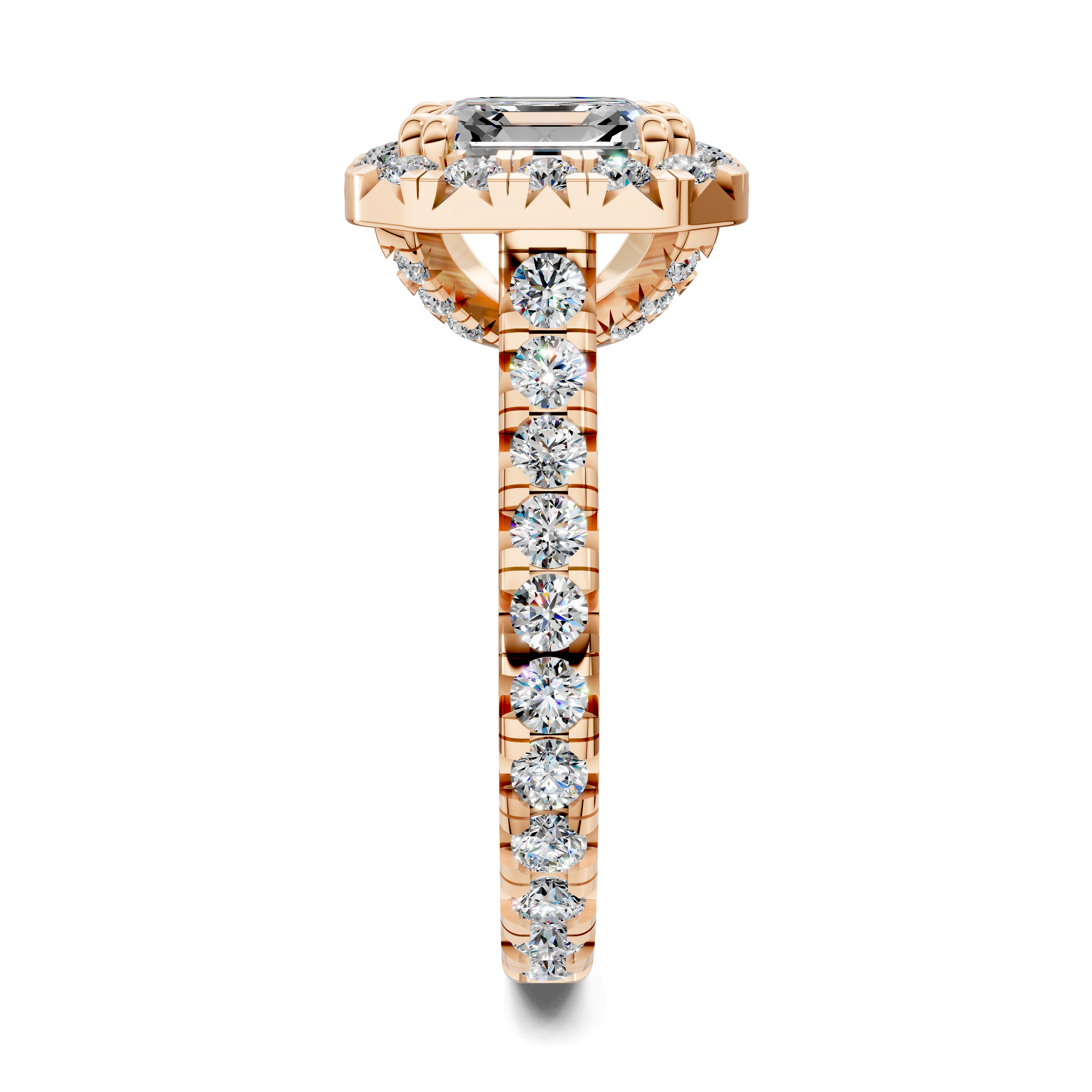 Doris Asscher Halo Three-Quarter Coverage Diamond Ring
