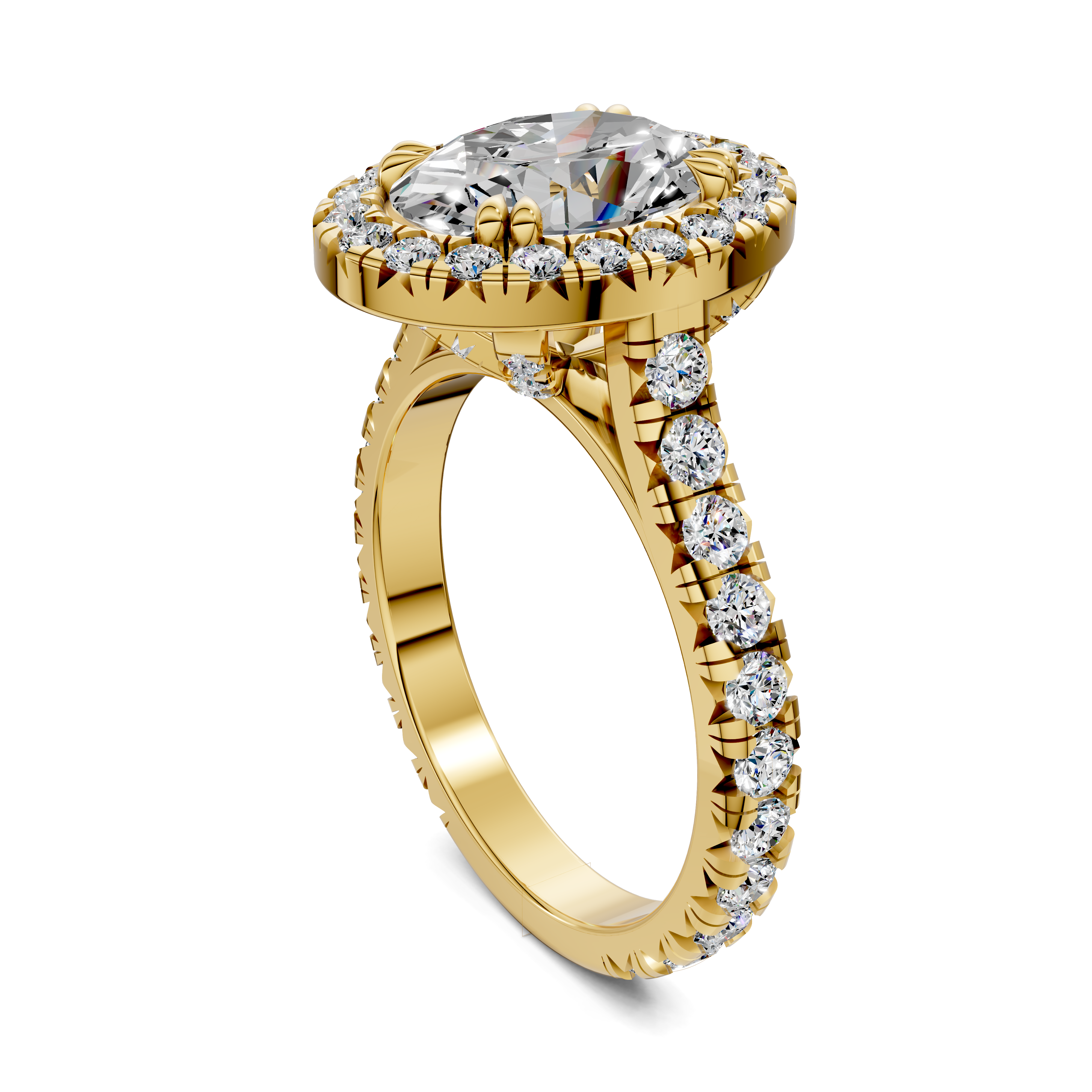 Bia Halo Three-Quarter Coverage Diamond Ring