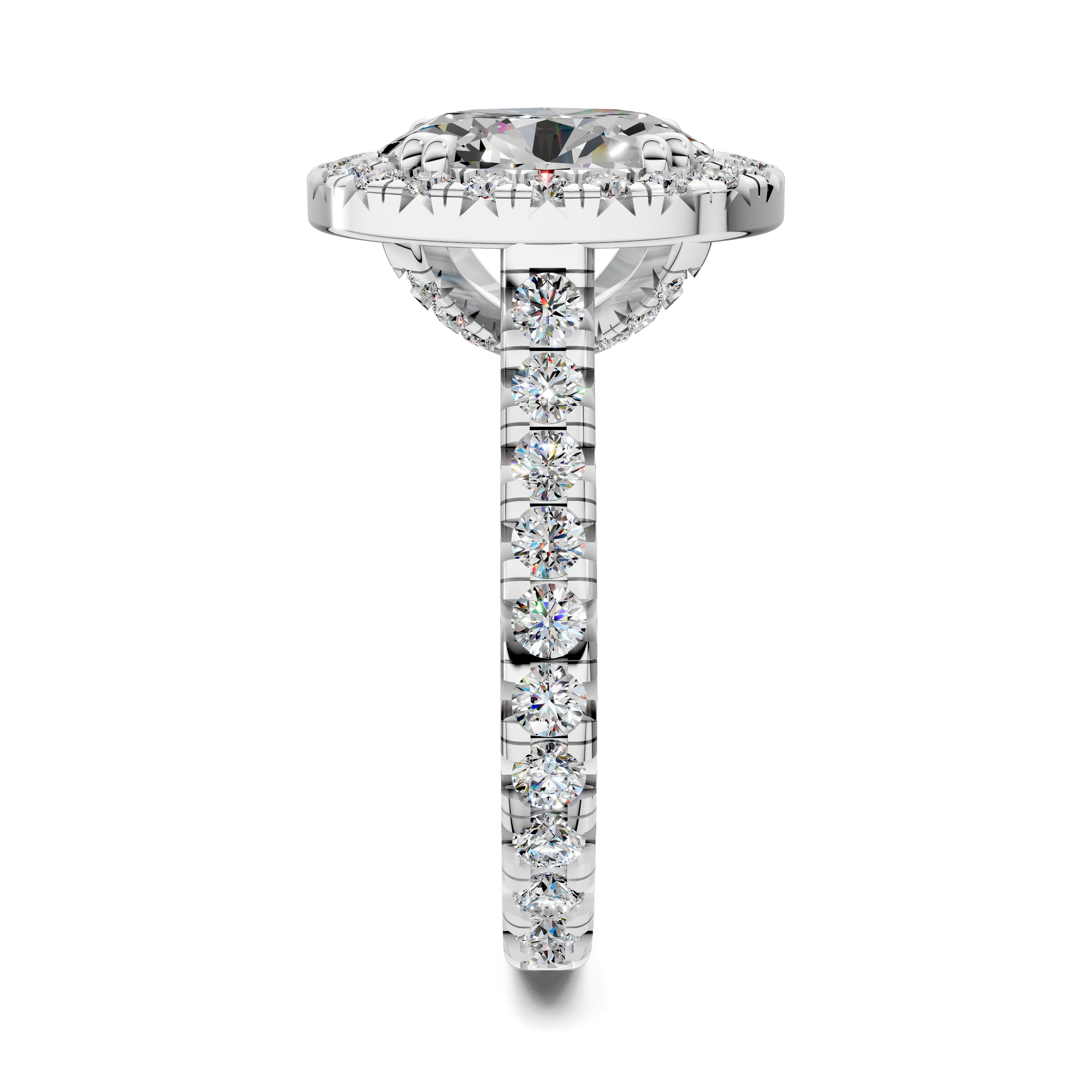 Bia Halo Three-Quarter Coverage Diamond Ring