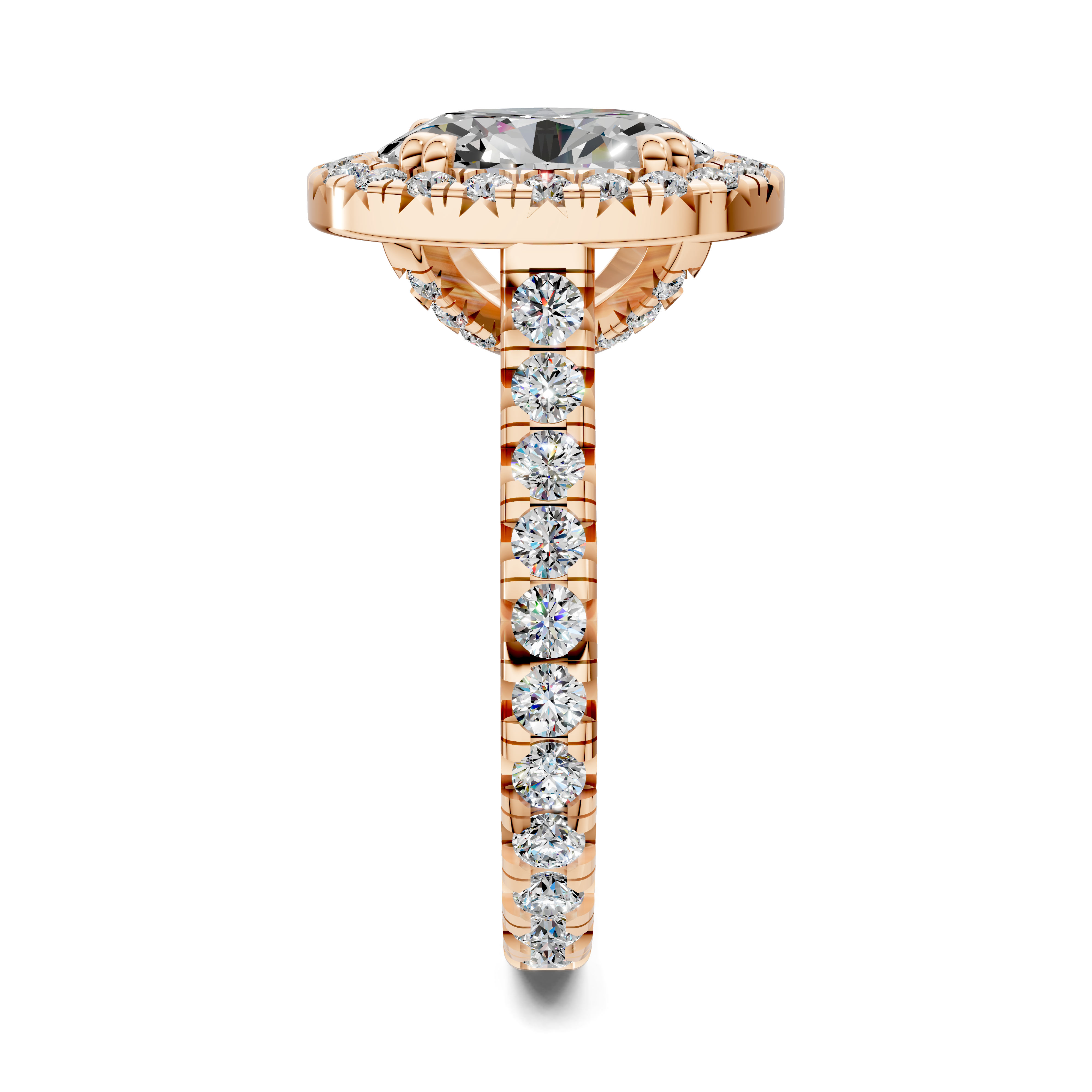 Bia Halo Three-Quarter Coverage Diamond Ring