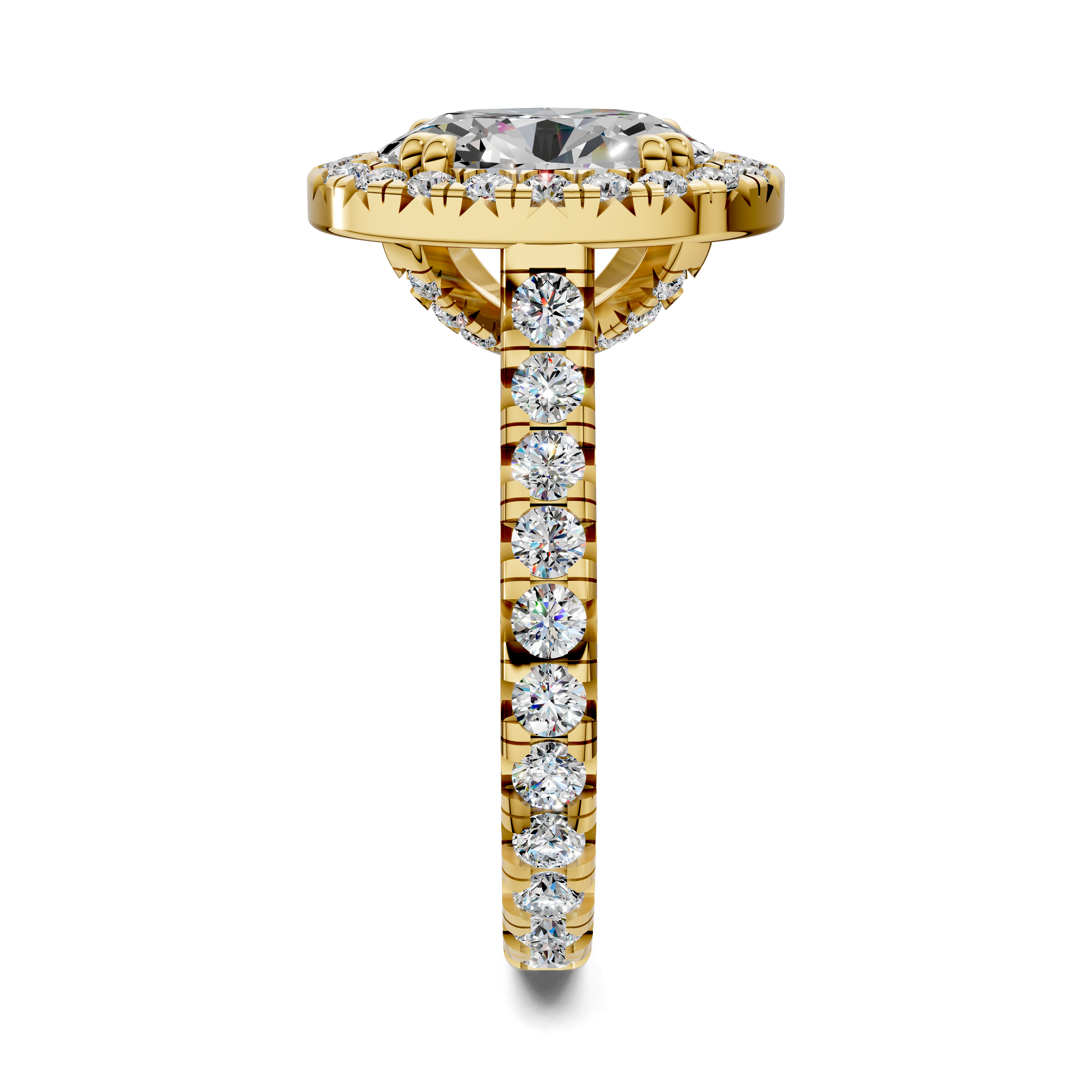 Bia Halo Three-Quarter Coverage Diamond Ring
