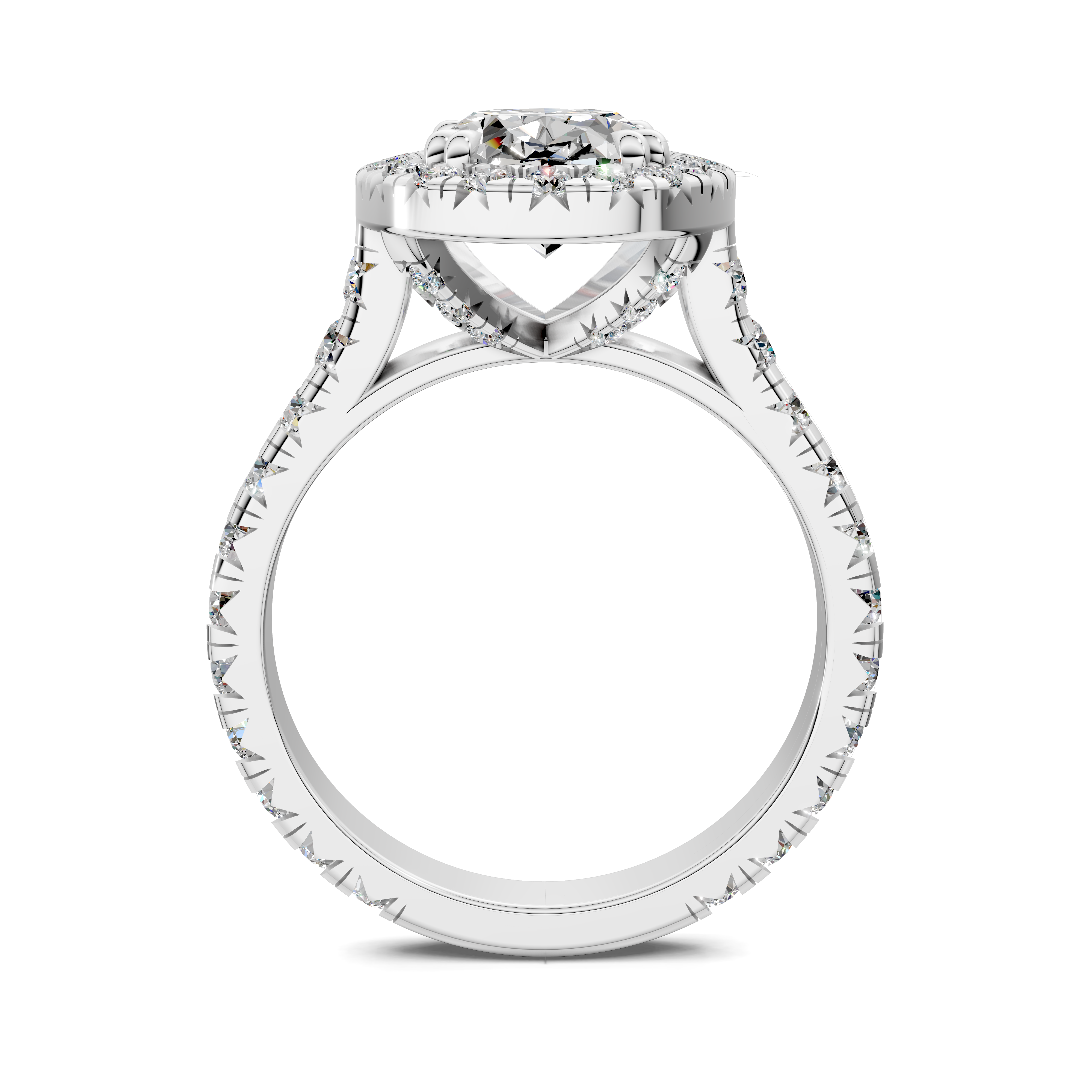 Bia Halo Three-Quarter Coverage Diamond Ring