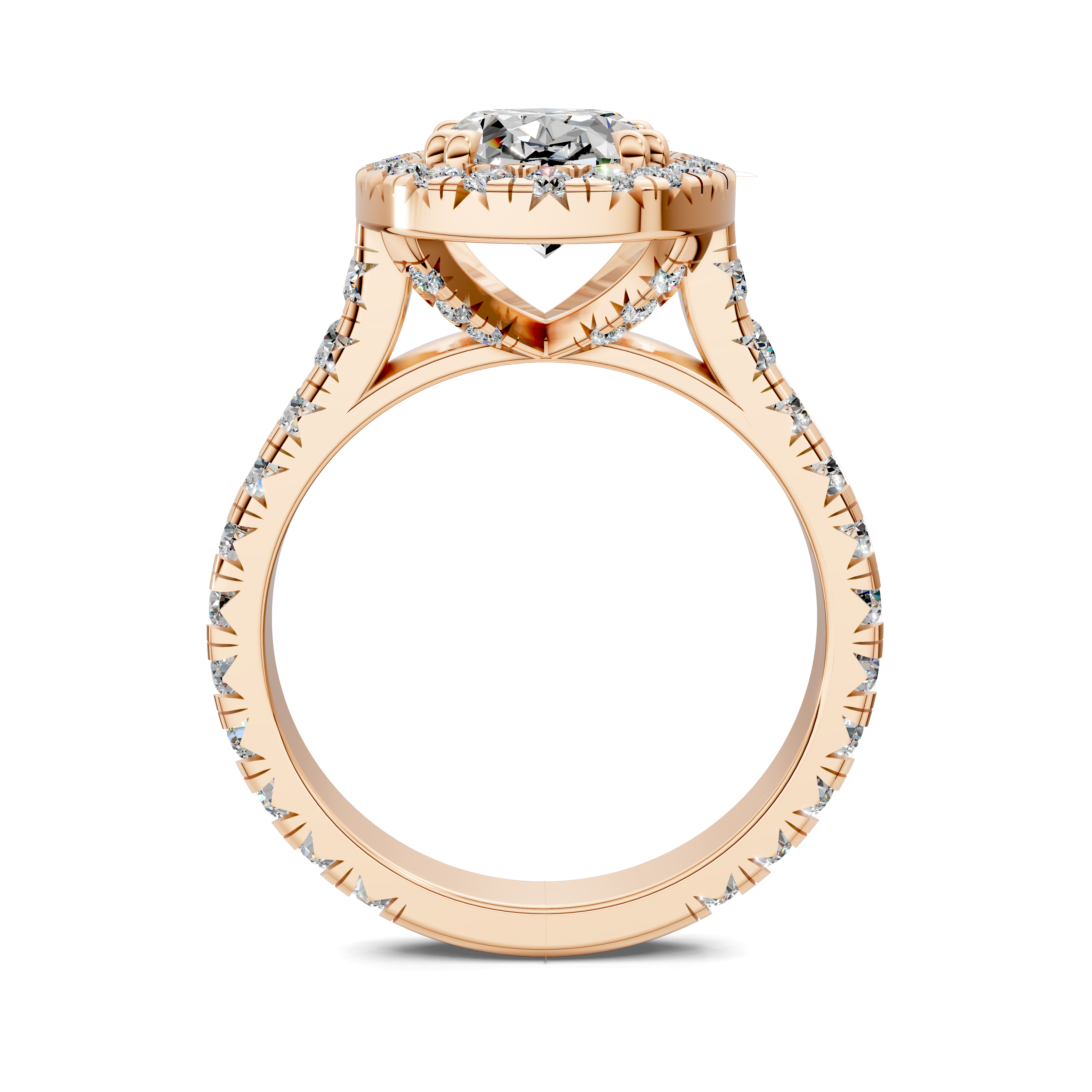 Bia Halo Three-Quarter Coverage Diamond Ring