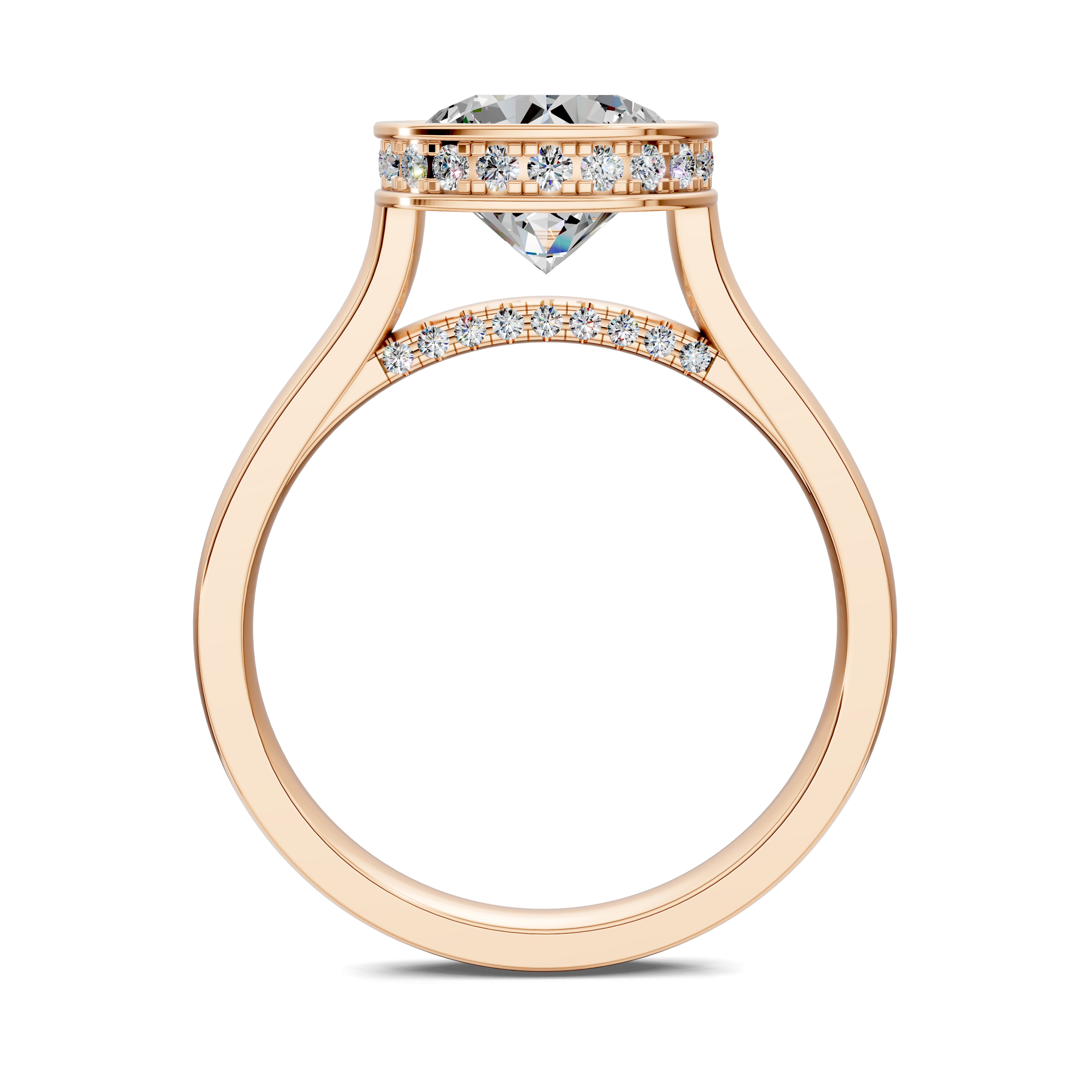 Artemis Bezel Hidden Halo Ring