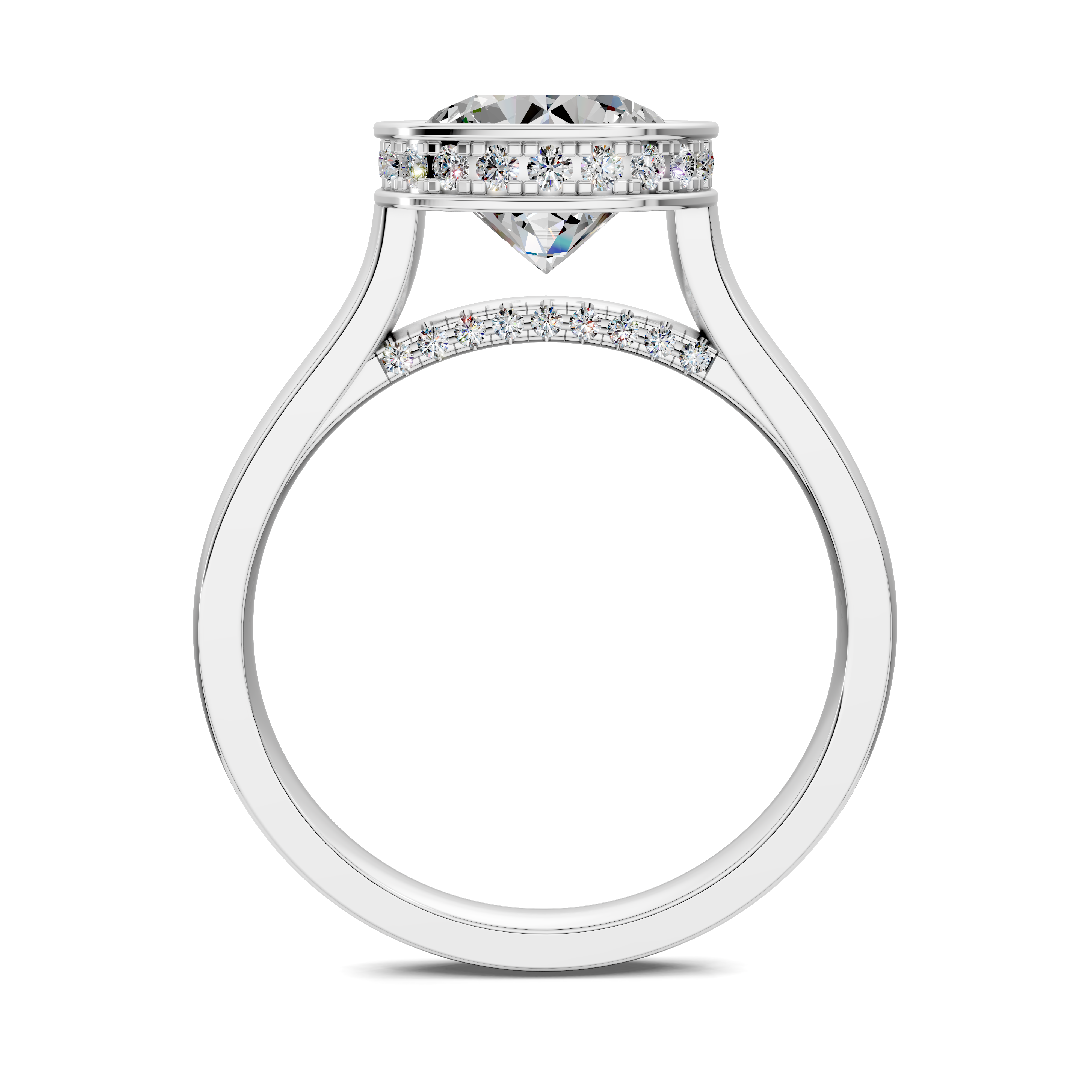 Artemis Bezel Hidden Halo Ring